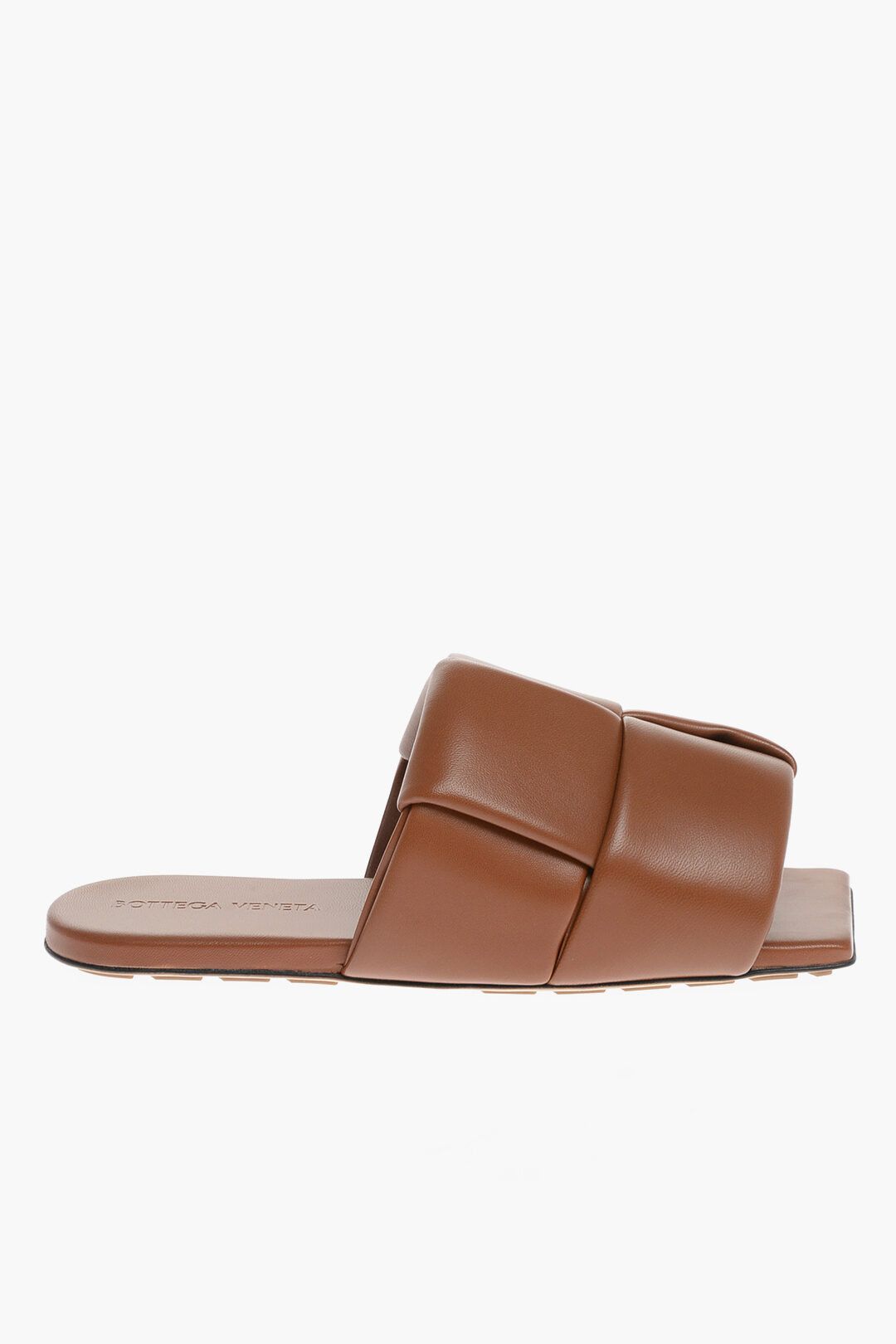 image of Bottega Veneta Og1Mm0424 Braided Leather Patch Slippers In Brown, Men's (Size 8)