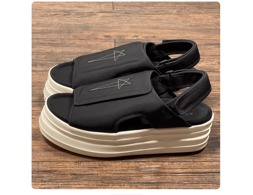 Rick Owens Rick Owens RO black embroidered pentagram slides Size US 7 / EU 40 - 3 Thumbnail