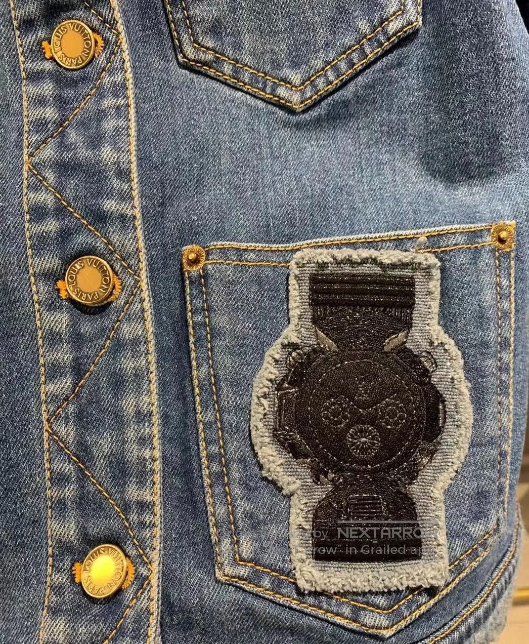 Louis Vuitton LV Patched Denim Jacket. Size XS / US 0-2 / IT 36-38 - 4 Thumbnail