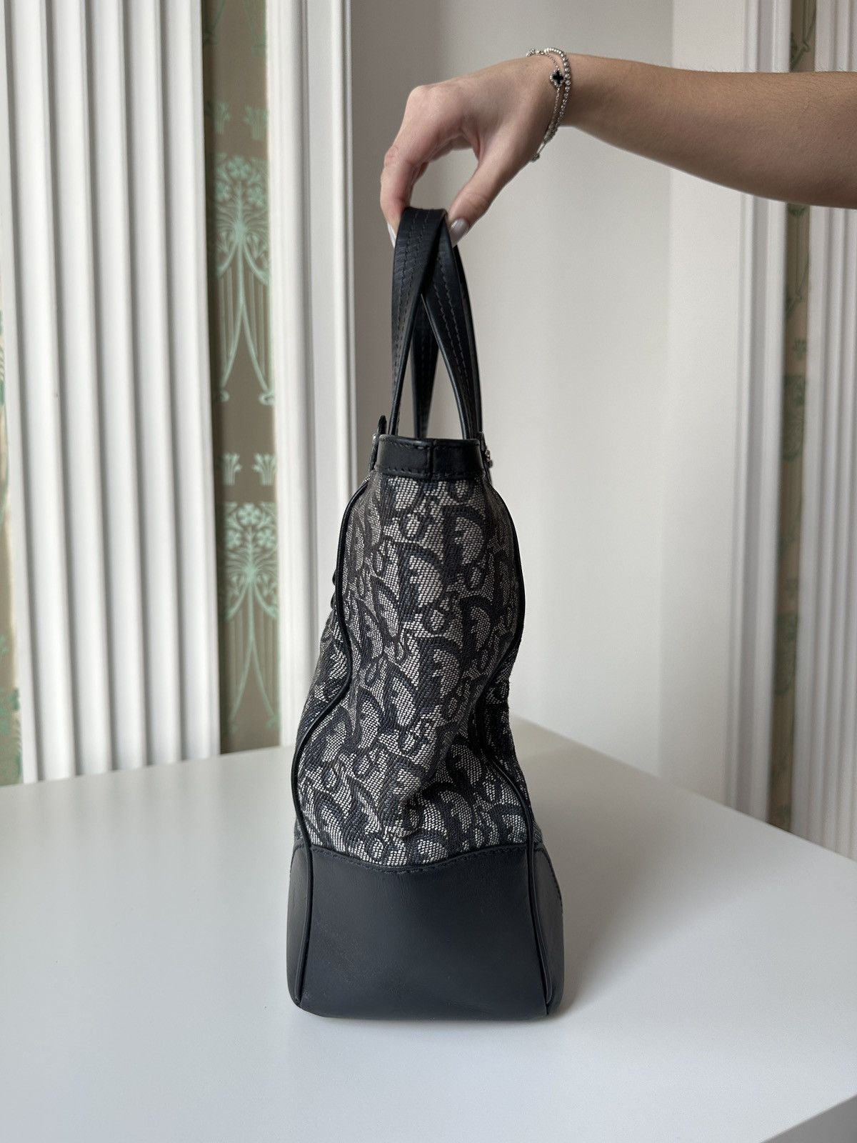 Christian Dior Monsieur DIOR Monogram Navy Diorissimo Canvas Medium Tote Bag Size ONE SIZE - 6 Thumbnail