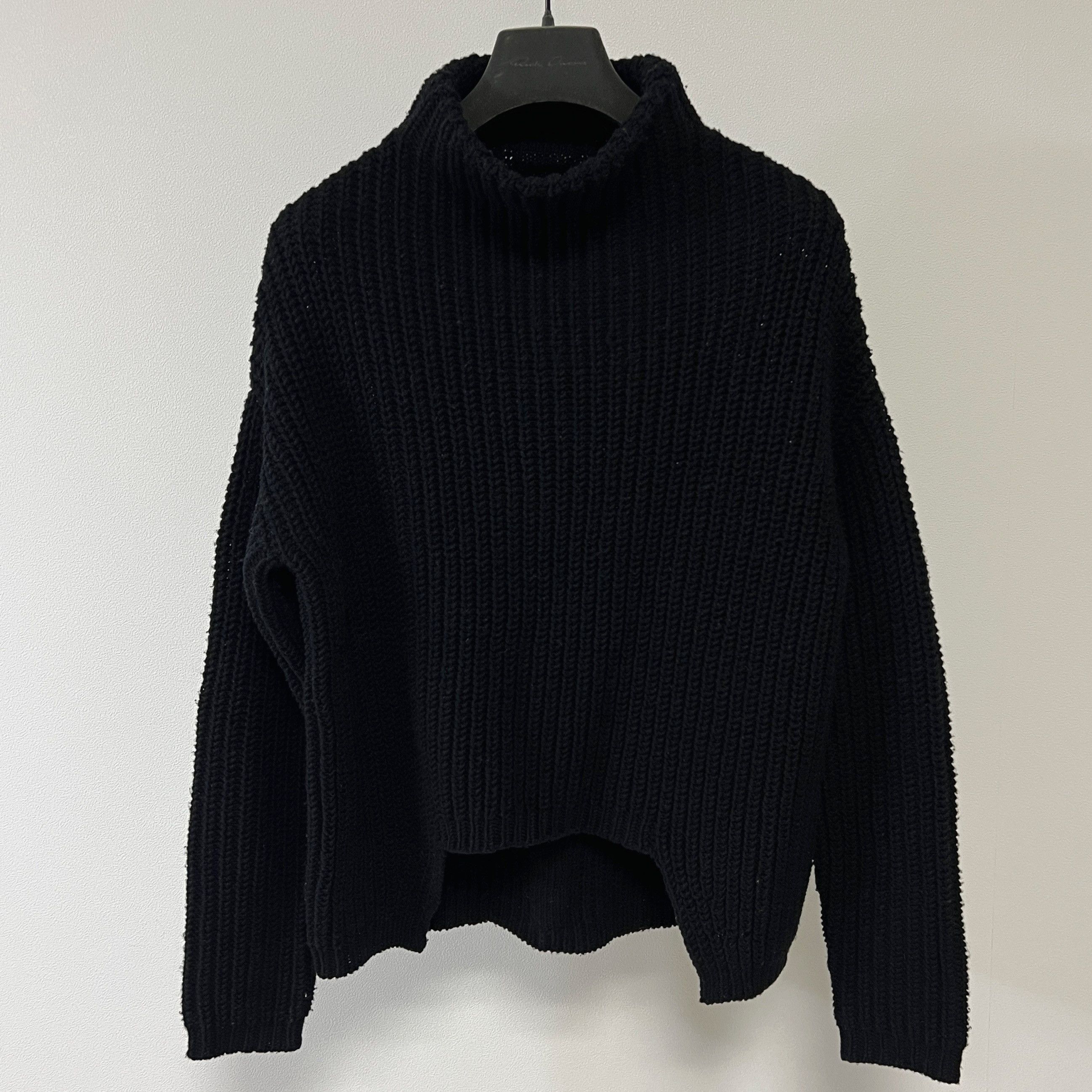 Rick Owens 15FW SPHINX Ribbed Wool Neck Asymmetrical Sweater