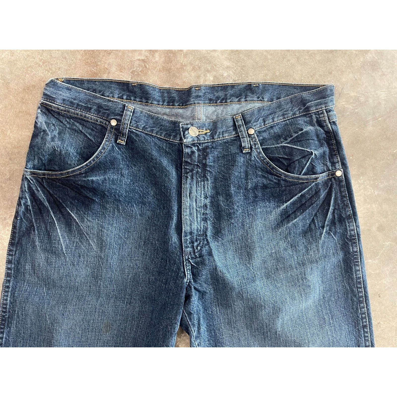Wrangler VTG Y2K 90S WRANGLER BLUE FADE JEANS DENIM 36x32 Size US 36 / EU 52 - 6 Thumbnail