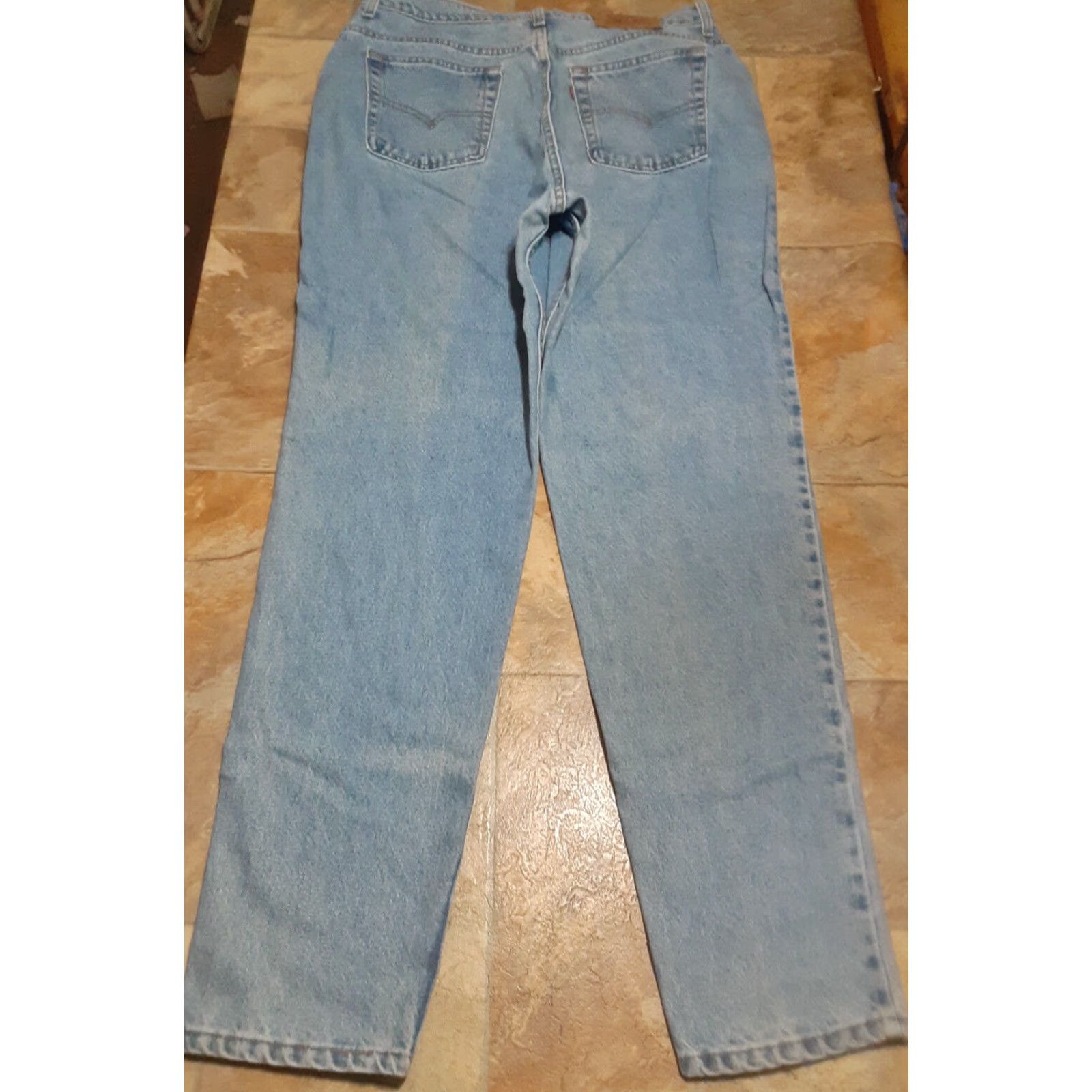 Levi's Vintage 90s Levi's 521 Mom Jeans Women's 18 Long Distressed Blue High Rise Tapered Fit Made in USA Size 40" / US 18 - 3 Thumbnail