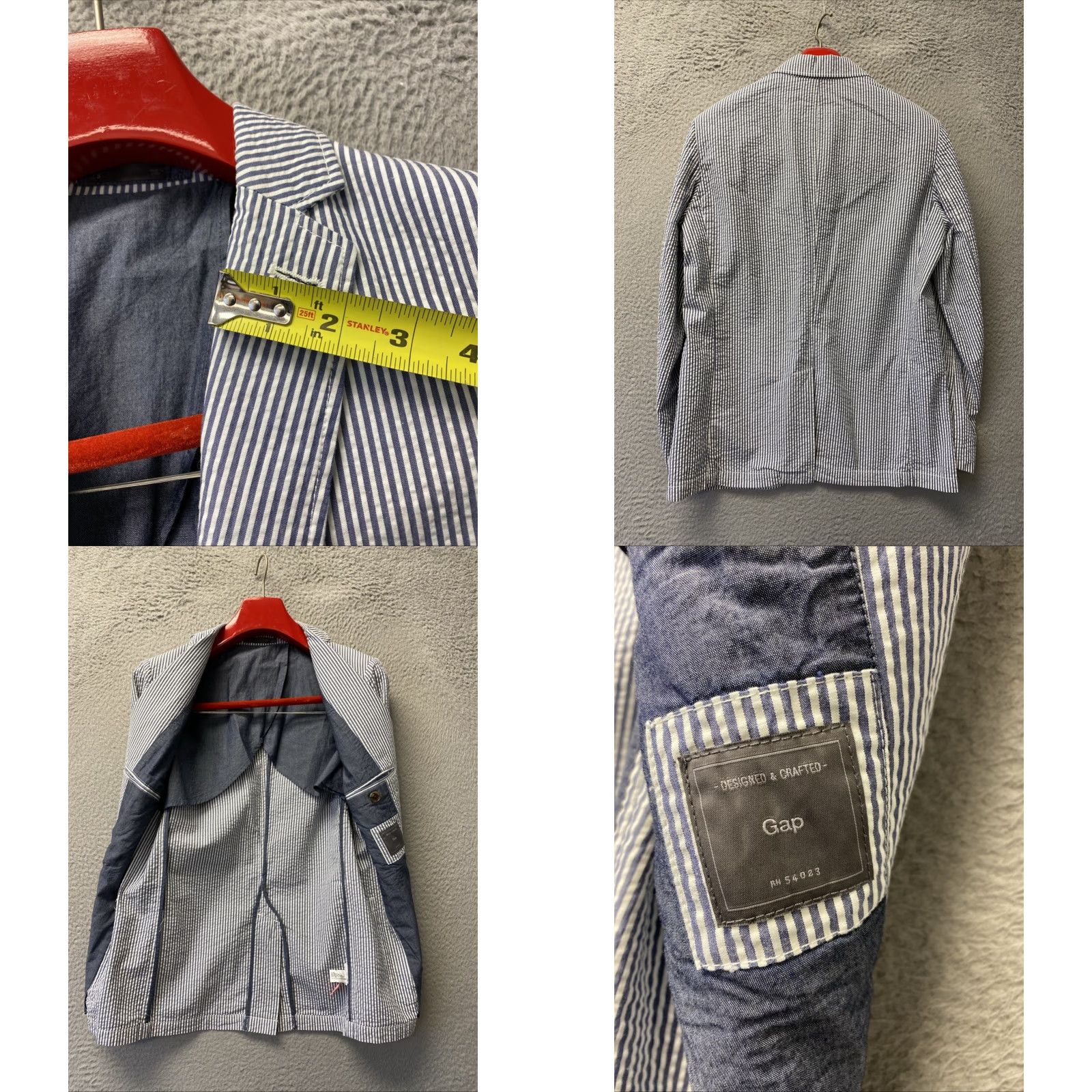 Gap GAP SEERSUCKER LIGHT GRAY STRIPES SUMMER SPORT COAT JACKET MEN'S S NICE /149-15 Size US S / EU 44-46 / 1 - 8 Thumbnail