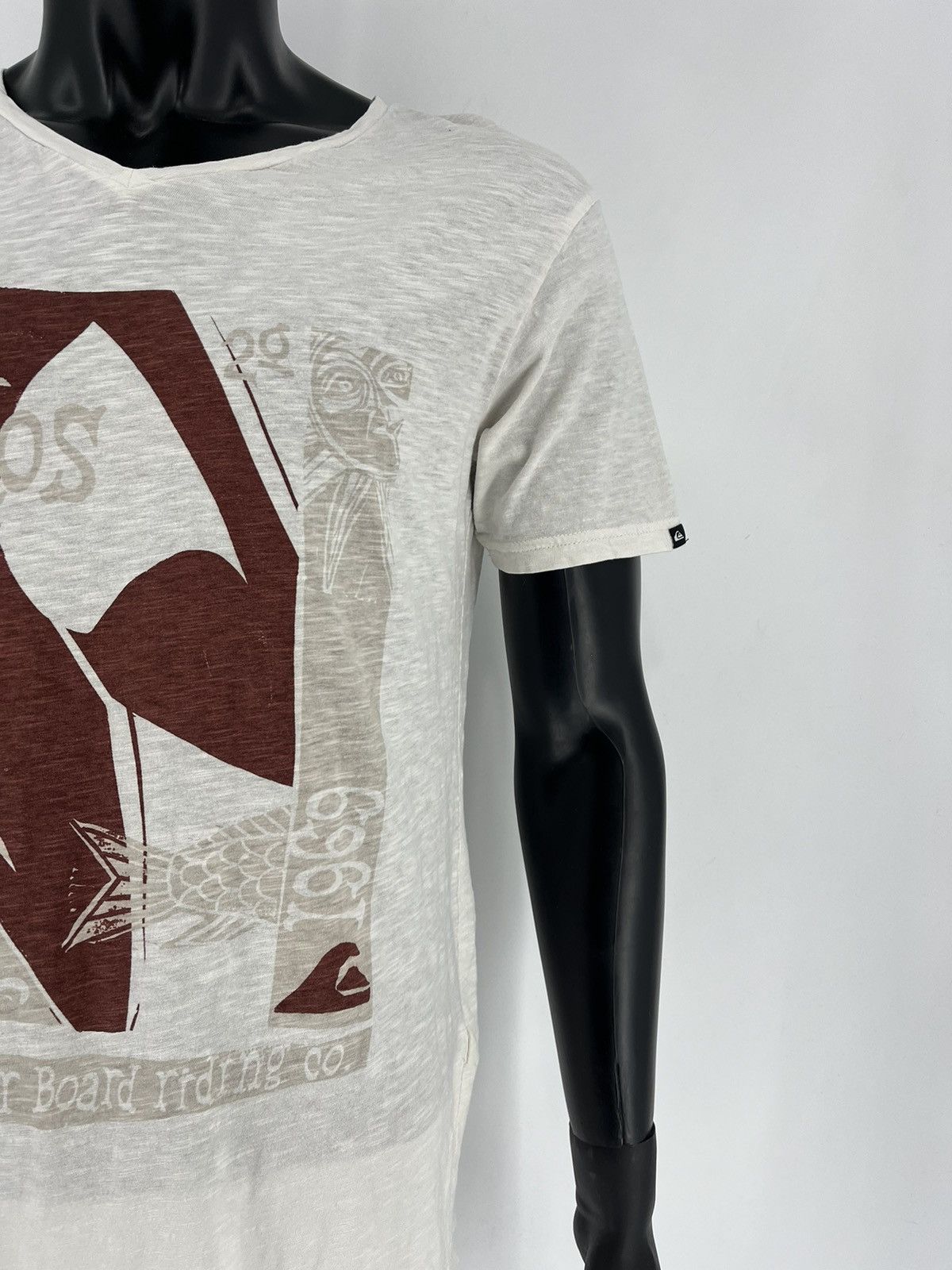 Quiksilver × Vintage Vintage Quiksilver Y2K Logo Light White Tee Shirt Surf Size US S / EU 44-46 / 1 - 6 Thumbnail