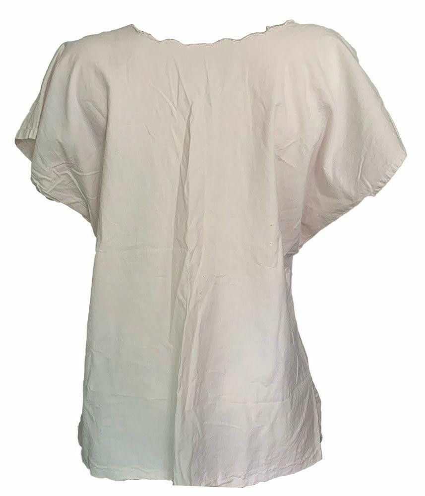 Designer Used Pink Hand Made Embroidered Cut Out Blouse XL Size XL / US 12-14 / IT 48-50 - 2 Thumbnail