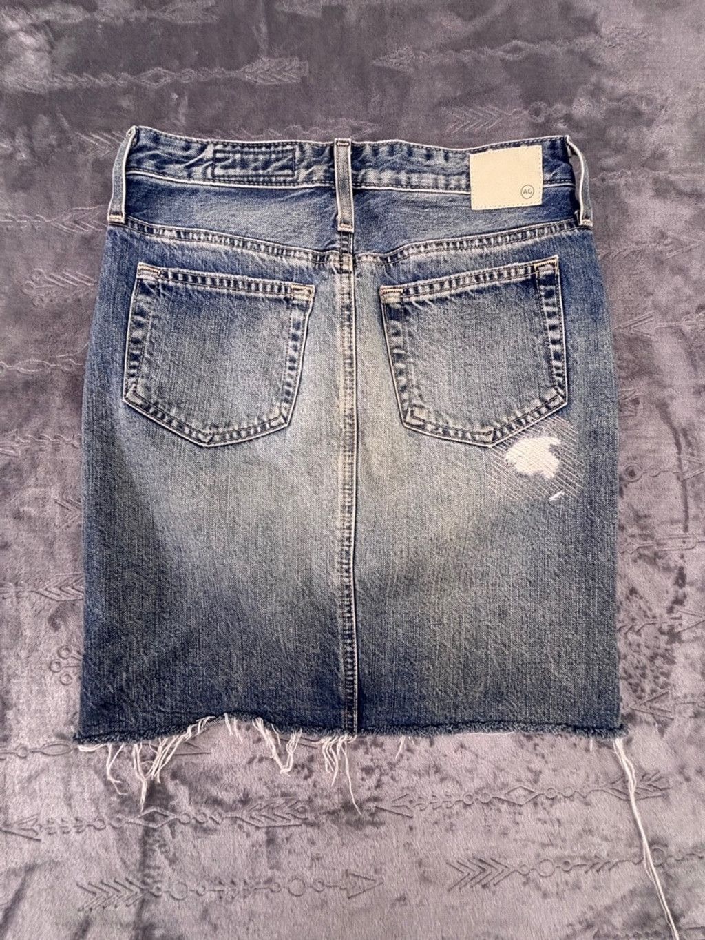 AG Adriano Goldschmied Women's AG Adriano Goldschmied Denim Skirt, 25R, Blue Size 42" / US 20 - 11 Thumbnail