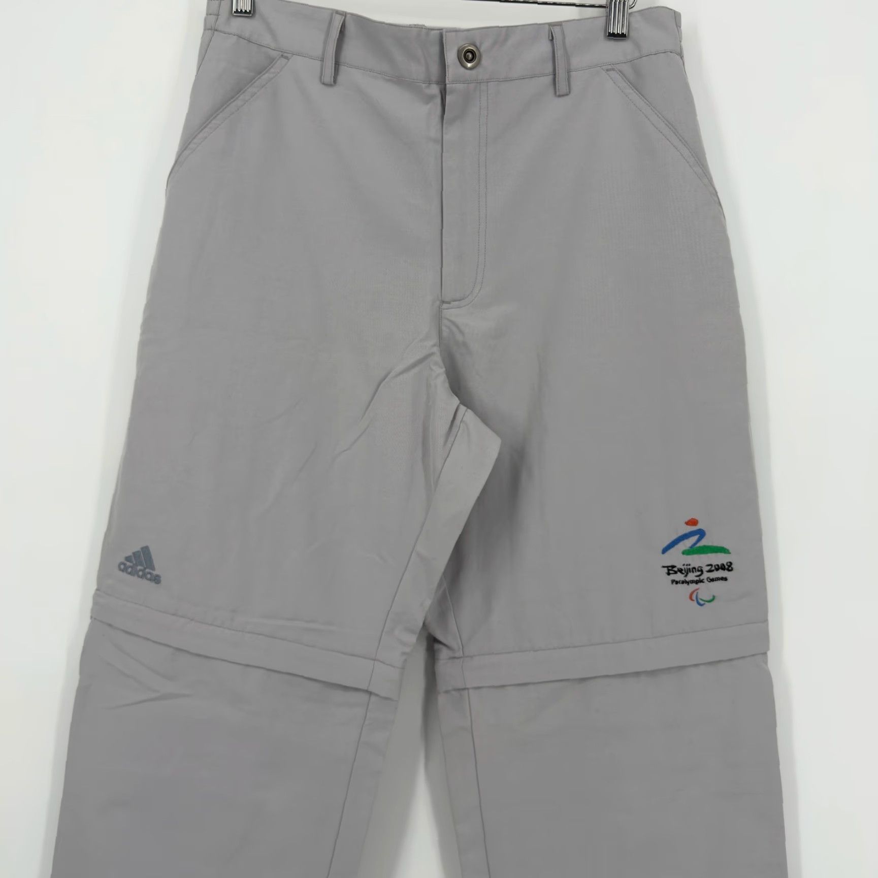 Adidas Adidas Beijing 2008 Paralympic Games Convertible Pants 2XL Gray Unisex Adults Track Pants Regular Size Pants Mens Womens Boys Girls Size US 39 - 2 Thumbnail