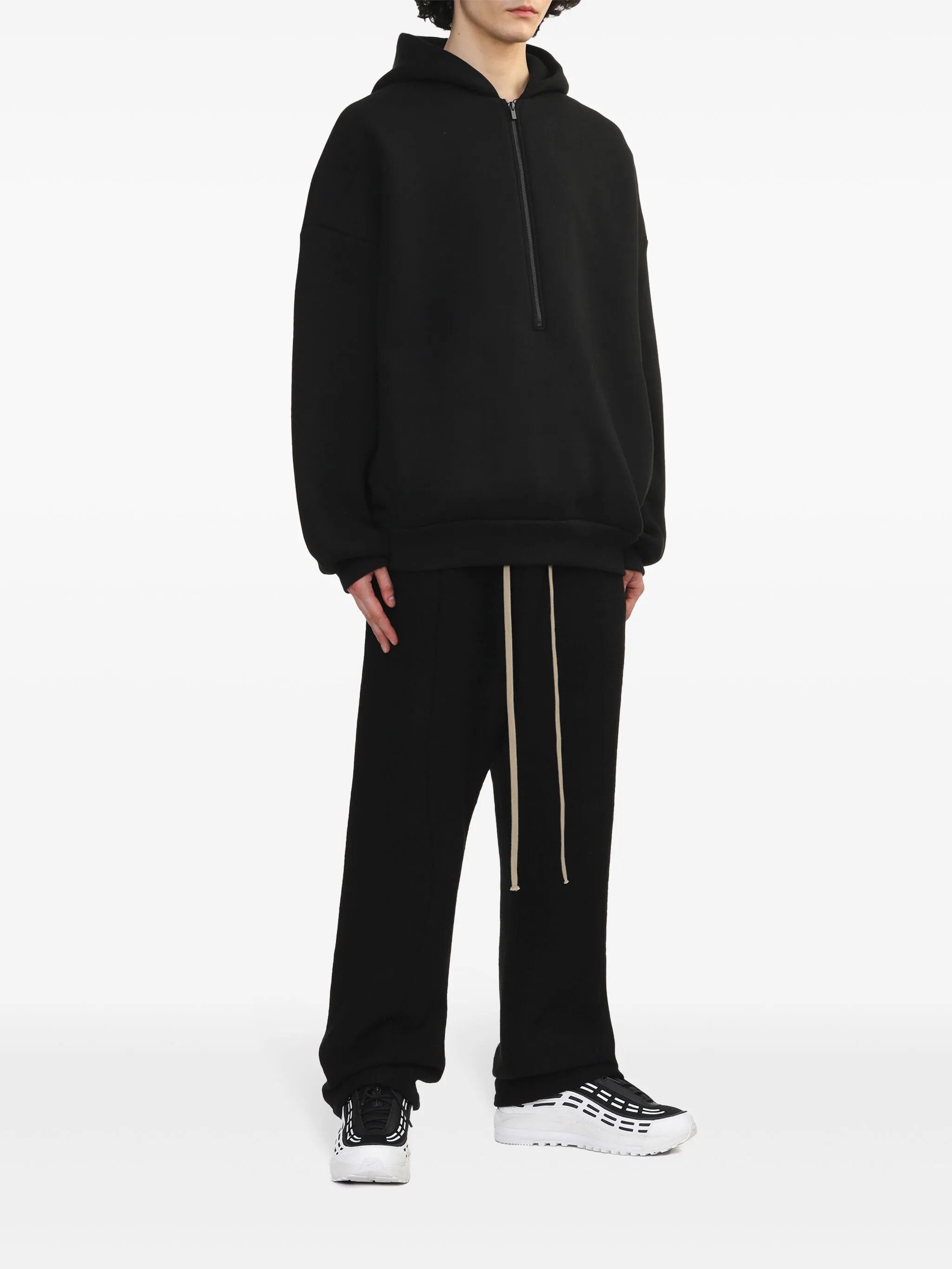 Fear of God o1s22i1n1024 Half Zip Hooded Sweatshirt in Black Size US XL / EU 56 / 4 - 2 Thumbnail