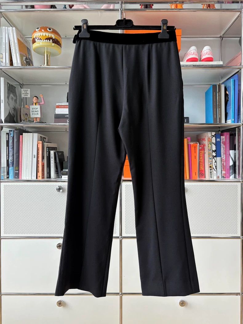 Prada Prada Black velvet bow decorated sheep wool suit pants Size 38R - 3 Thumbnail