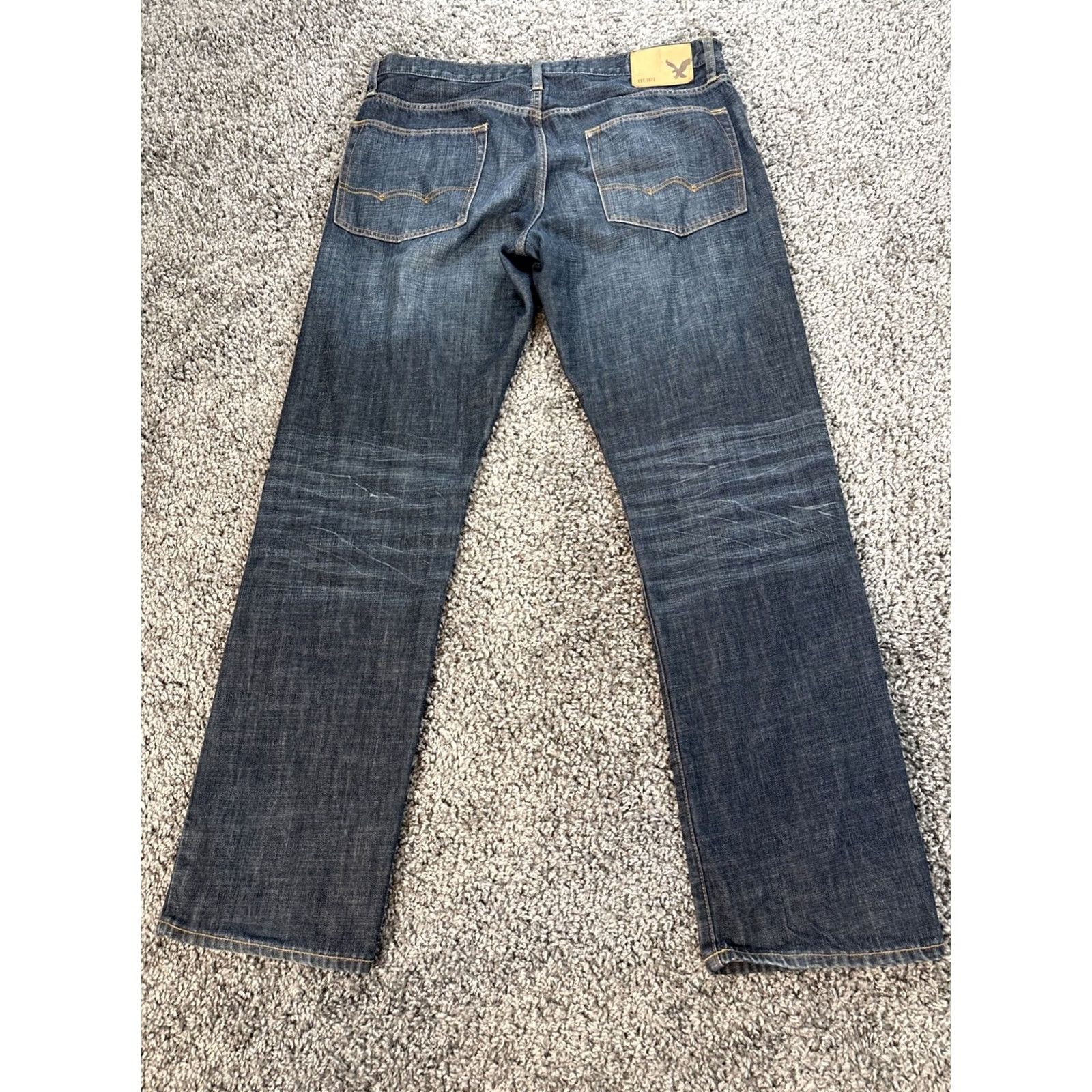 American Eagle Outfitters VINTAGE American Eagle Jeans Men 34x33 Denim Jeans Wide-Leg Distressed 90s Baggy Dark Wash Light Distressing Size US 34 / EU 50 - 6 Thumbnail