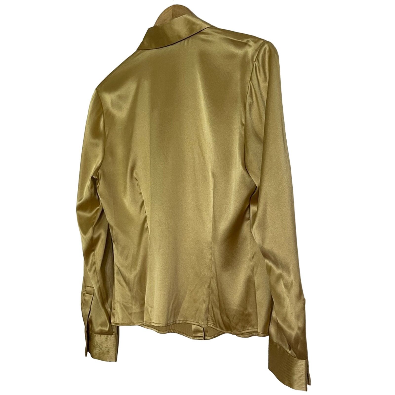 Alfani ALFANI Silk Pleated Long Sleeve Button Down Blouse Size M / US 6-8 / IT 42-44 - 2 Thumbnail