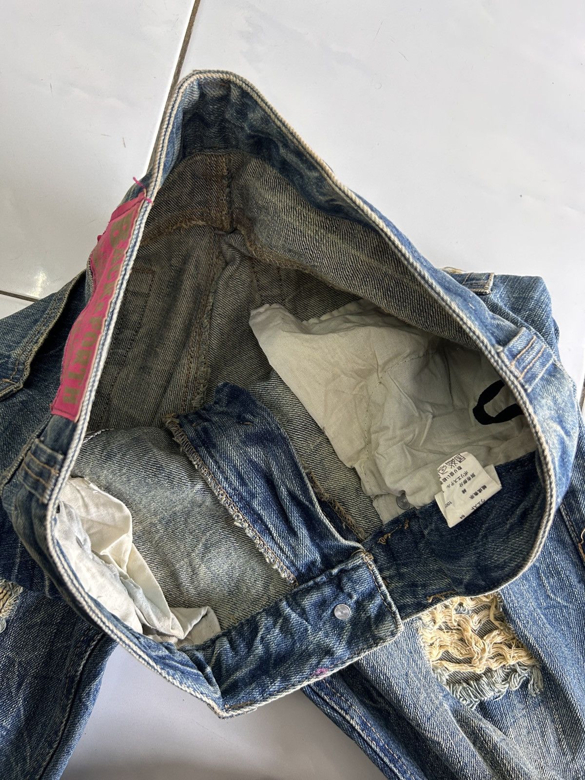 Japanese Brand × Vintage Vintage Japanese BACK & FORTH Distressed Jeans Punk Style Size US 31 - 10 Thumbnail