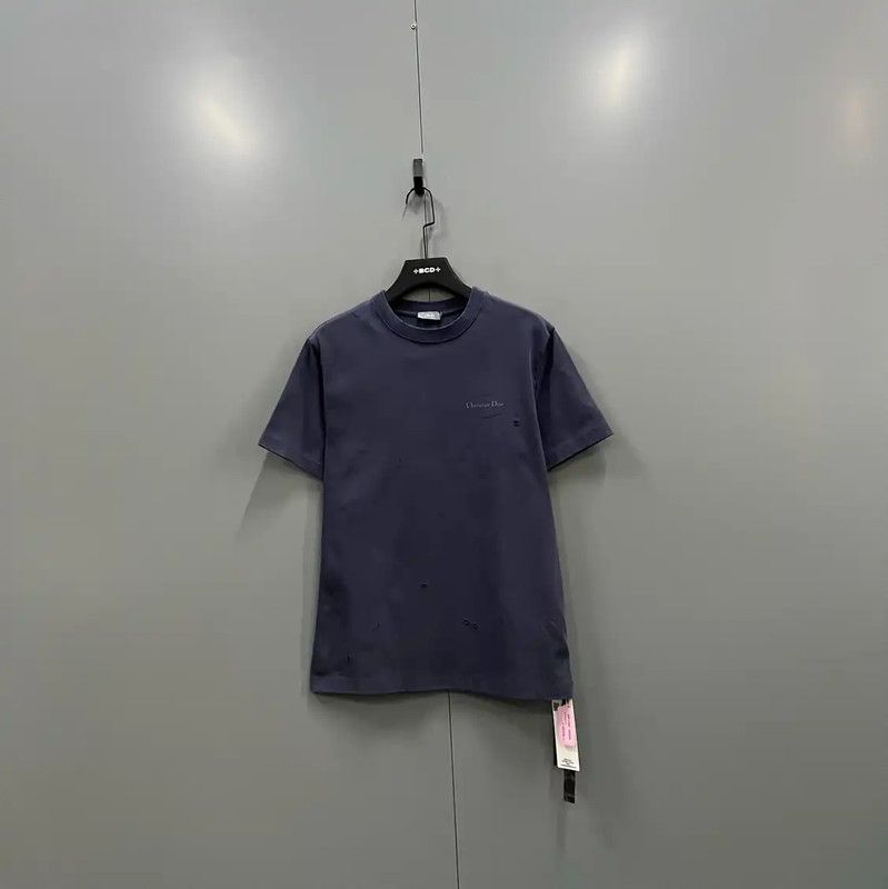 Dior Blue Cotton Short Sleeve T-shirt 0089