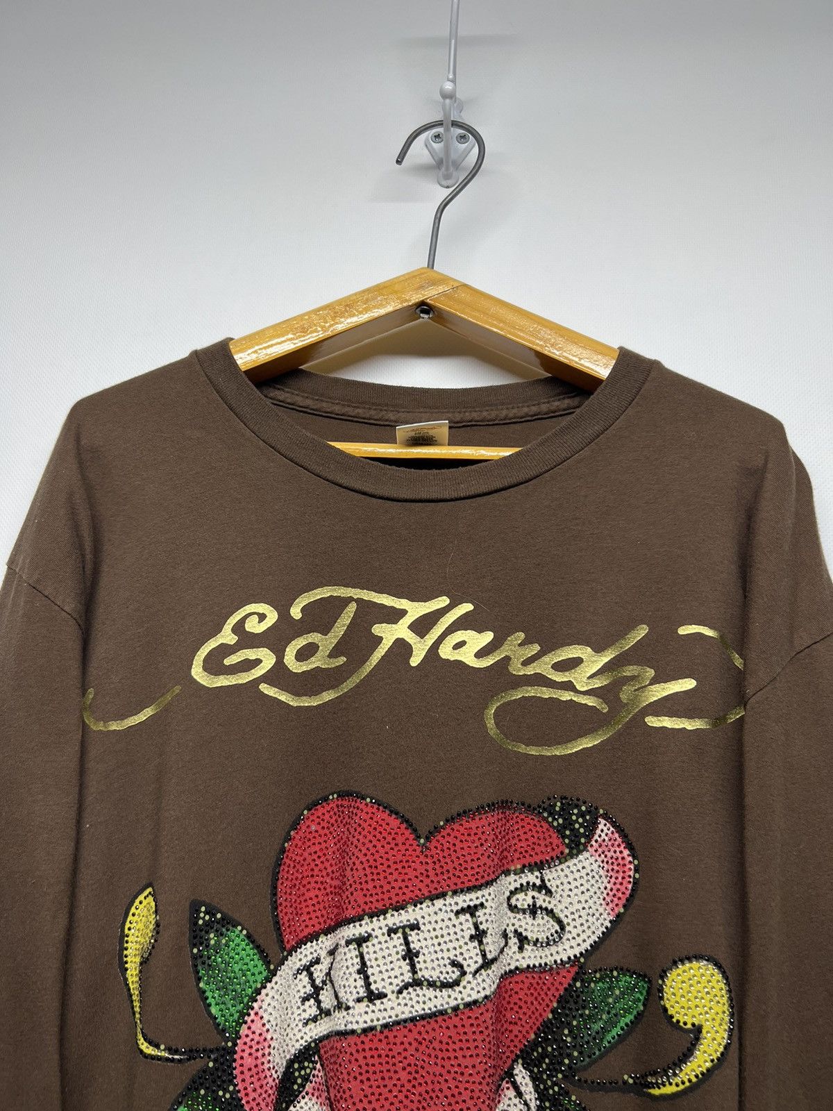 Ed Hardy Vintage Y2k Ed Hardy Brown 🤎 Skull☠️ Crazy Long Sleeve 00’s Size US L / EU 52-54 / 3 - 5 Thumbnail