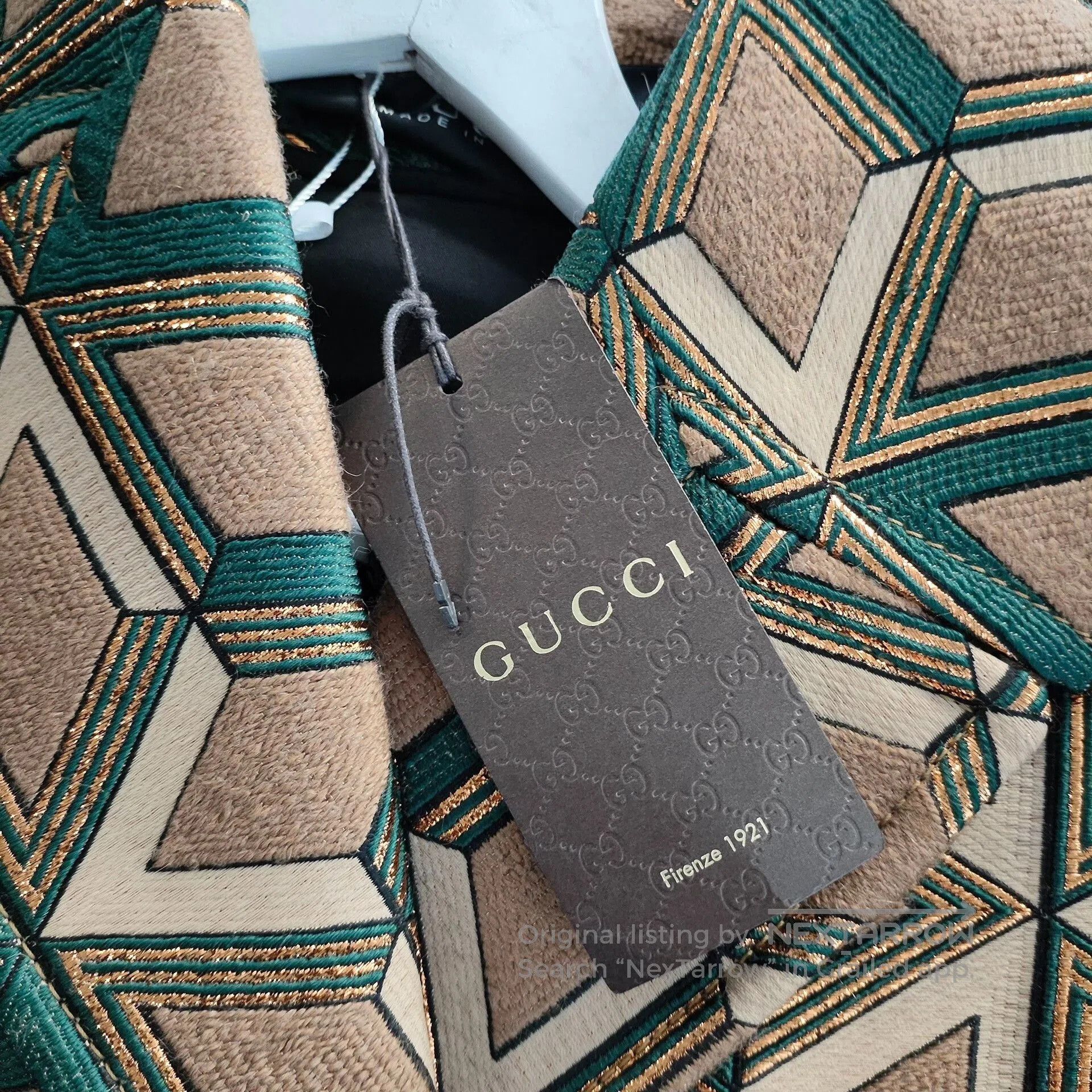 Gucci Gucci Brown Green Diamond Pattern Coat. Size US XXS / EU 40 - 4 Thumbnail