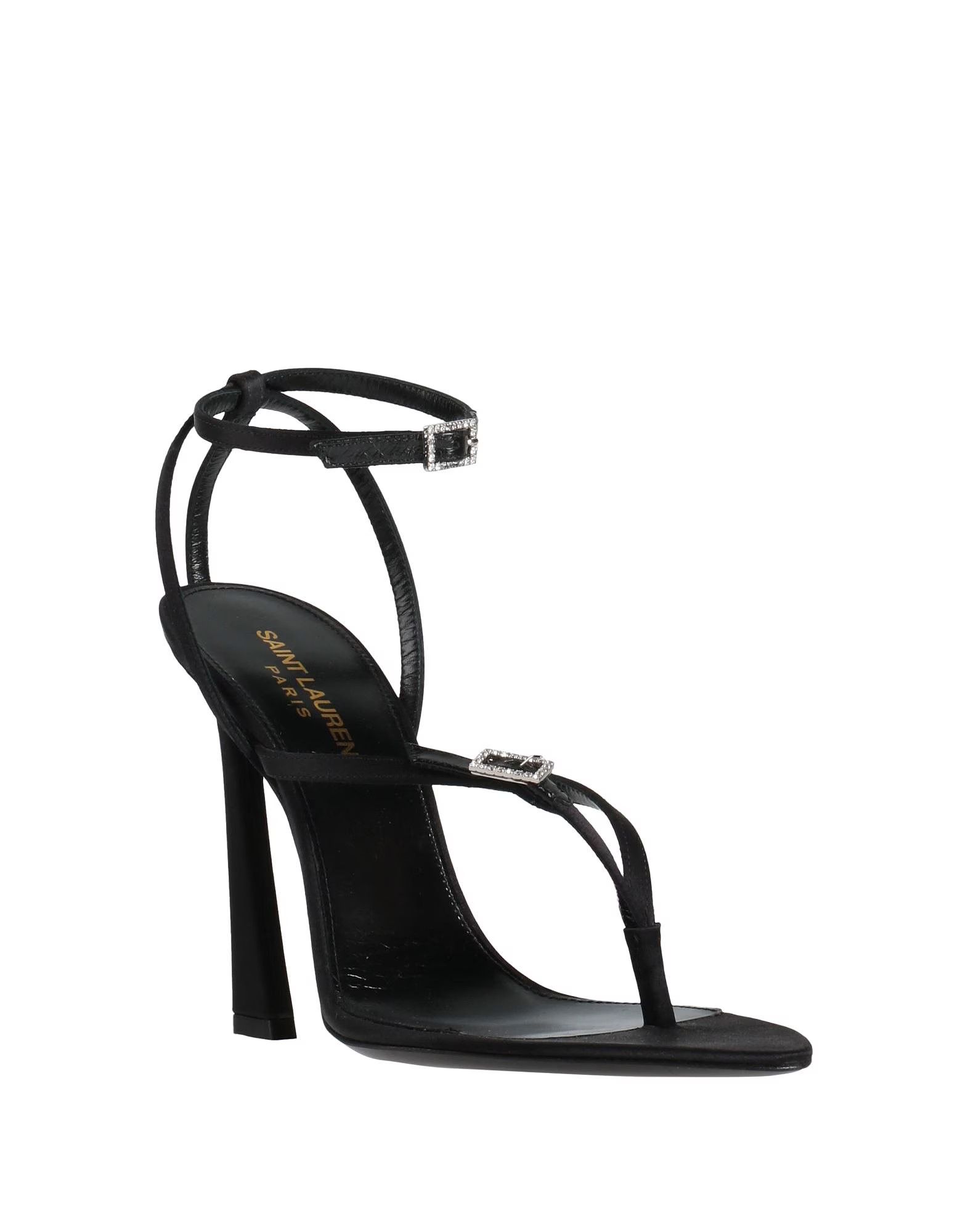 Saint Laurent Paris o1b1hav110824 Nadja Crepe Satin Sandals in Black Size US 8 / IT 38 - 2 Thumbnail