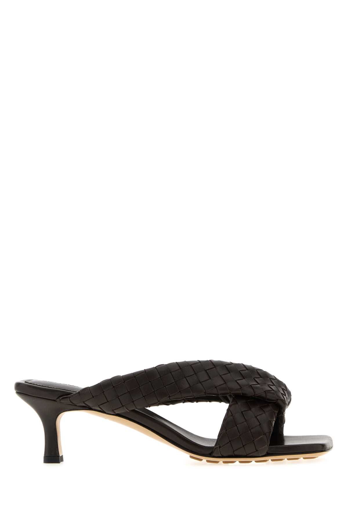 Bottega Veneta Dark Brown Leather Riva Mules Size US 11 / IT 41 - 1 Thumbnail