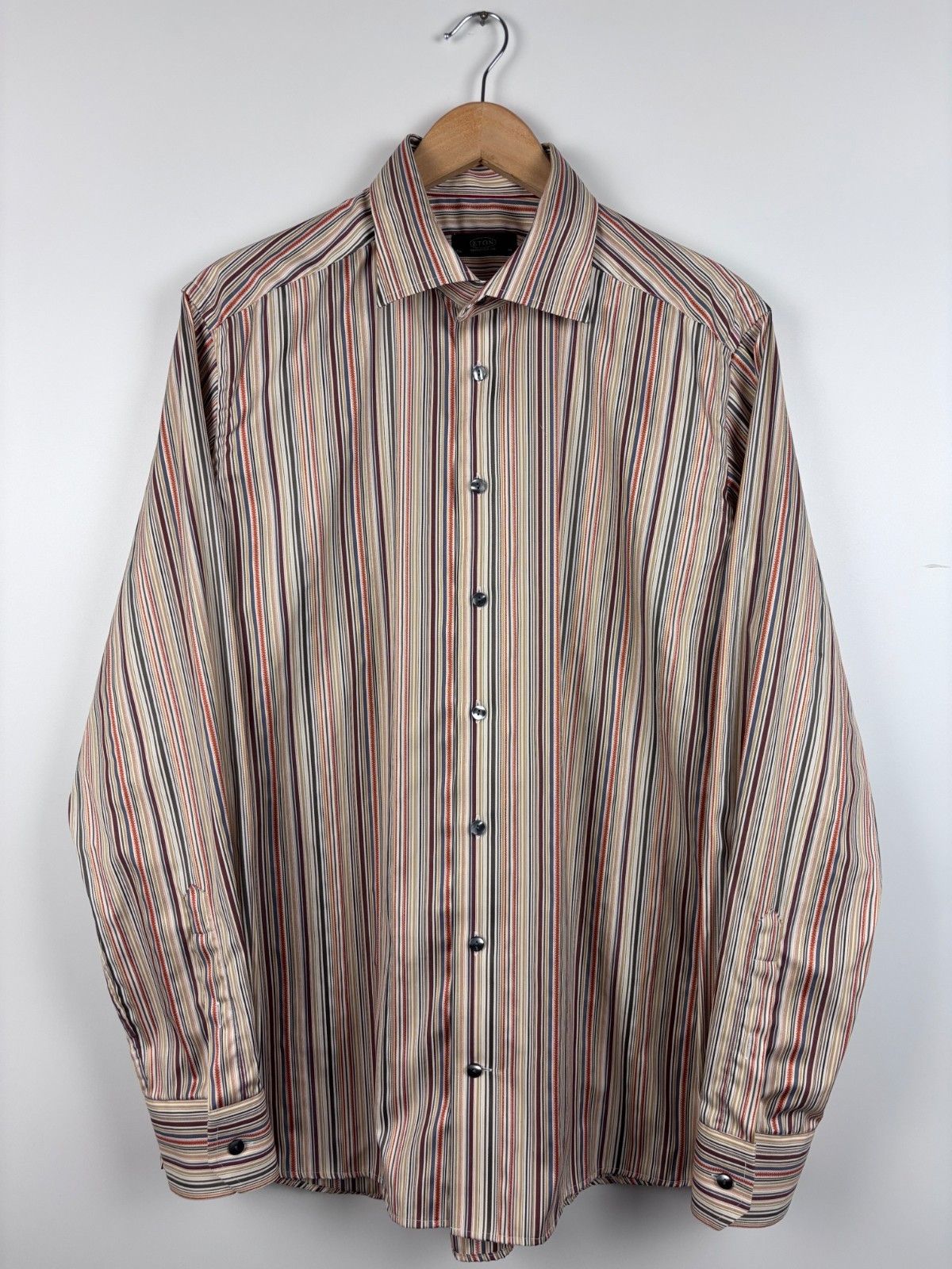 Eton Eton Long Sleeve Button Down Shirt Striped Slim 17.5 / 44 Size US L / EU 52-54 / 3 - 1 Thumbnail