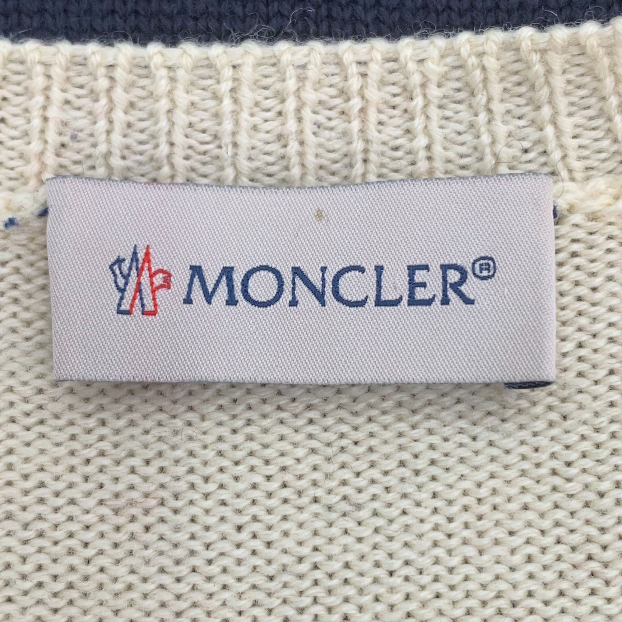 Moncler Moncler Tricolor Crewneck Sweater In Navy Red & Cream Size US M / EU 48-50 / 2 - 5 Thumbnail