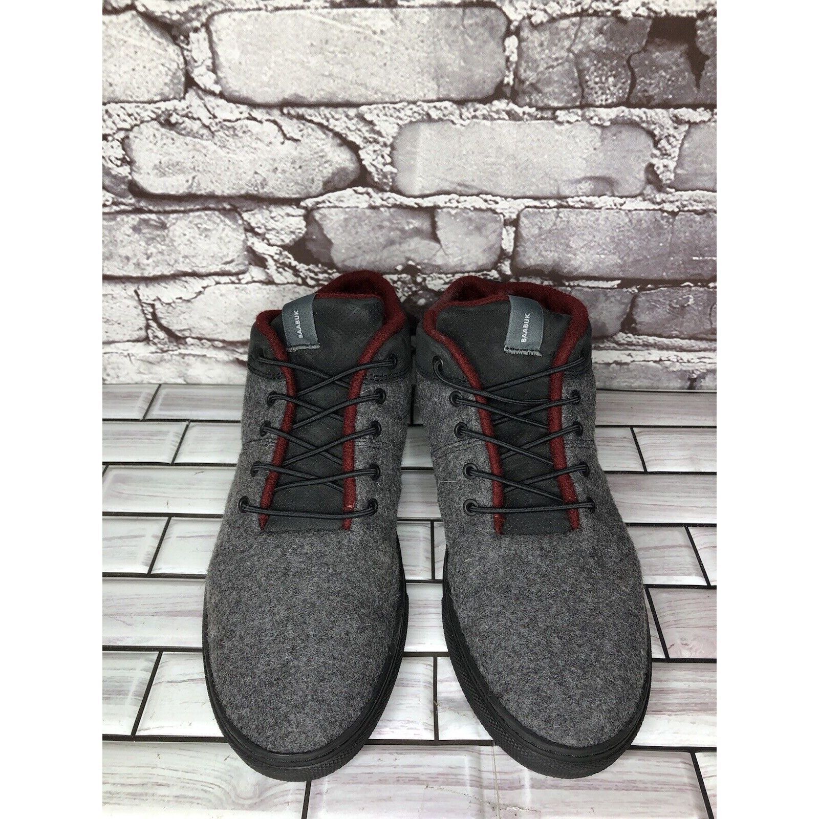Other Baabuk Sky Wooler Gray High Top Wool Fabric Sneakers Shoes M Size US 9 / EU 42 - 17 Thumbnail