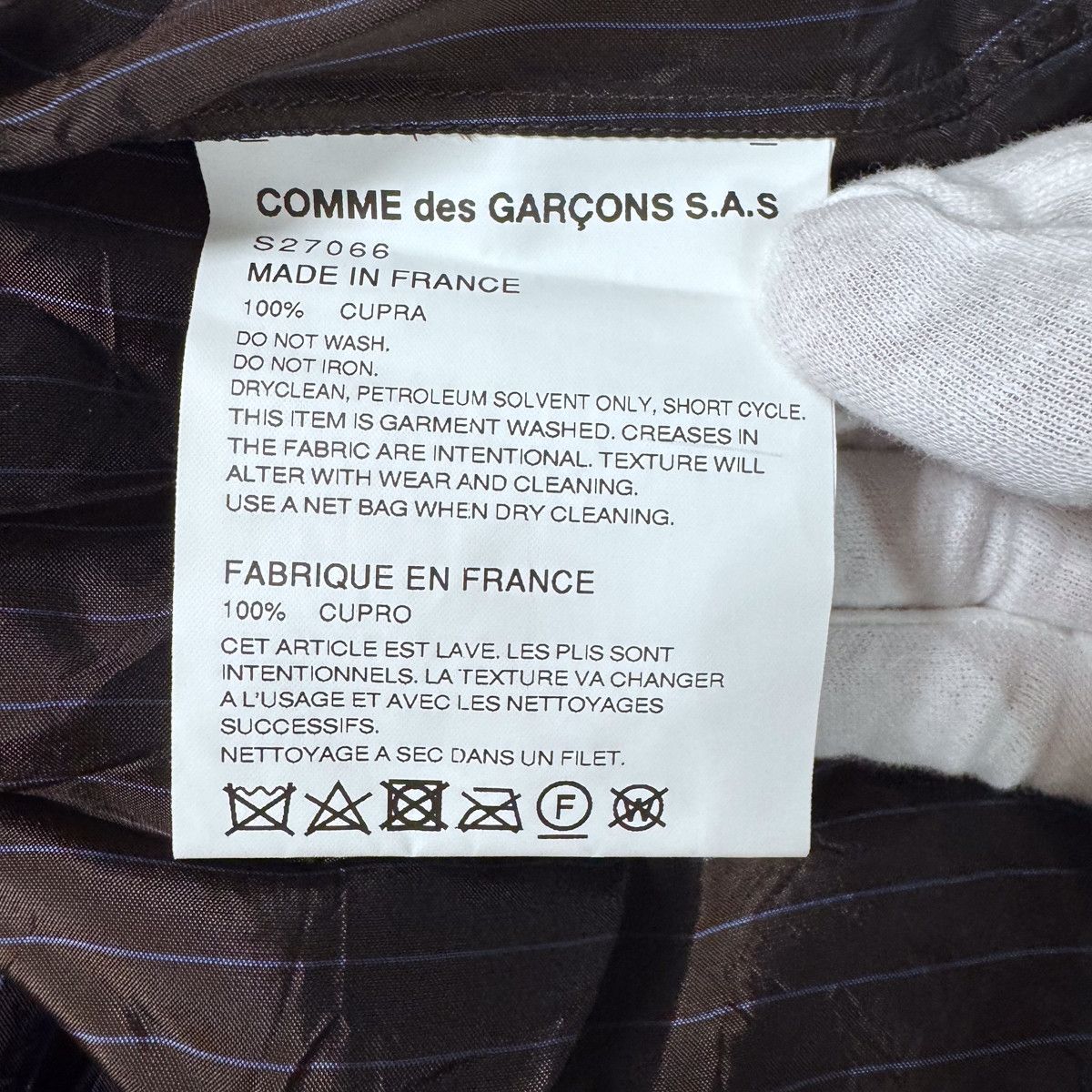 Comme des Garcons SHIRT COMME DES GARCONS SHIRT SS2019 CUPRA SHIRT Size US S / EU 44-46 / 1 - 6 Thumbnail