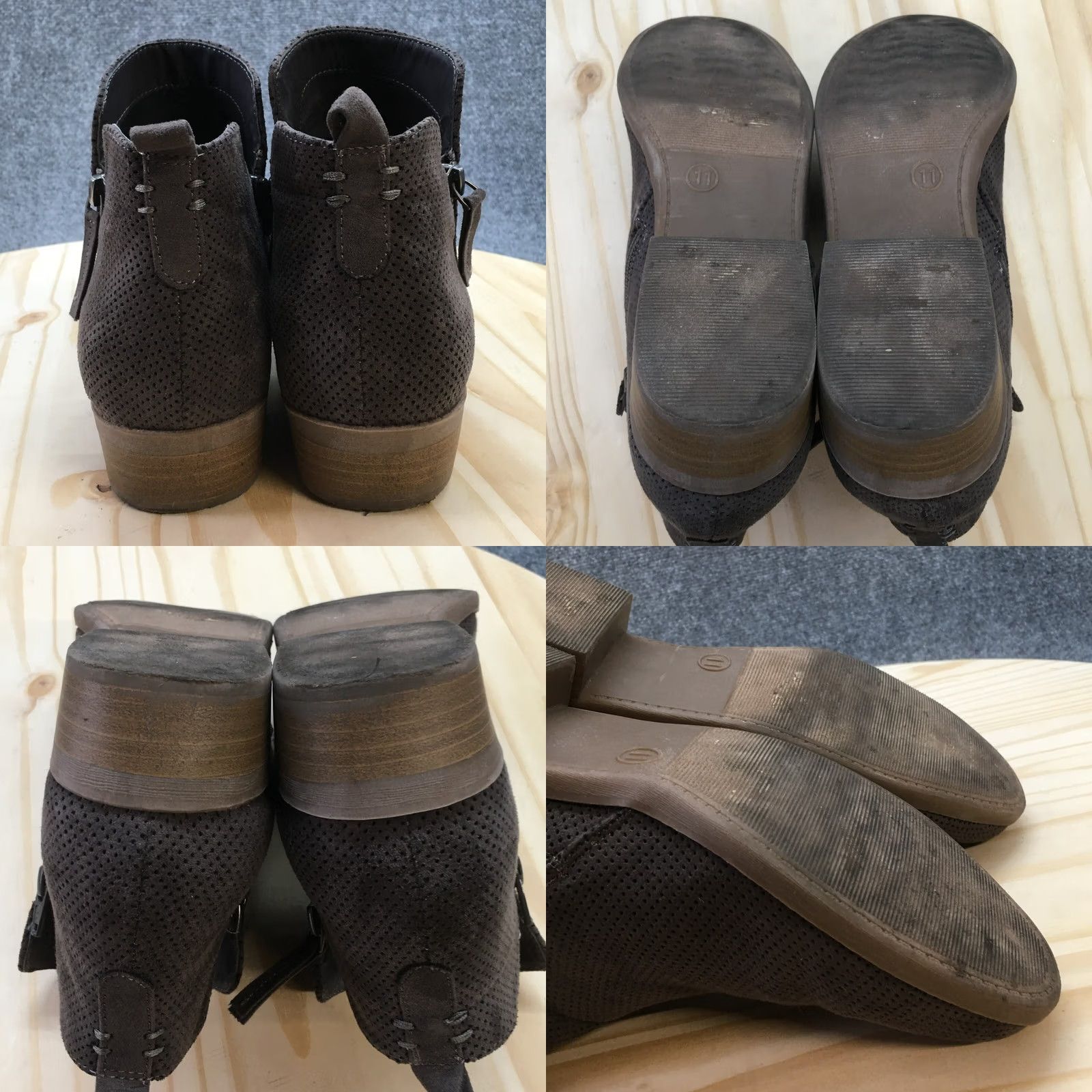 Vintage Universal Thread Boots Womens 11 Ankle Booties Brown Suede Side Zip Block Heel Casual Modern Shoes Size US 11 / IT 41 - 8 Thumbnail