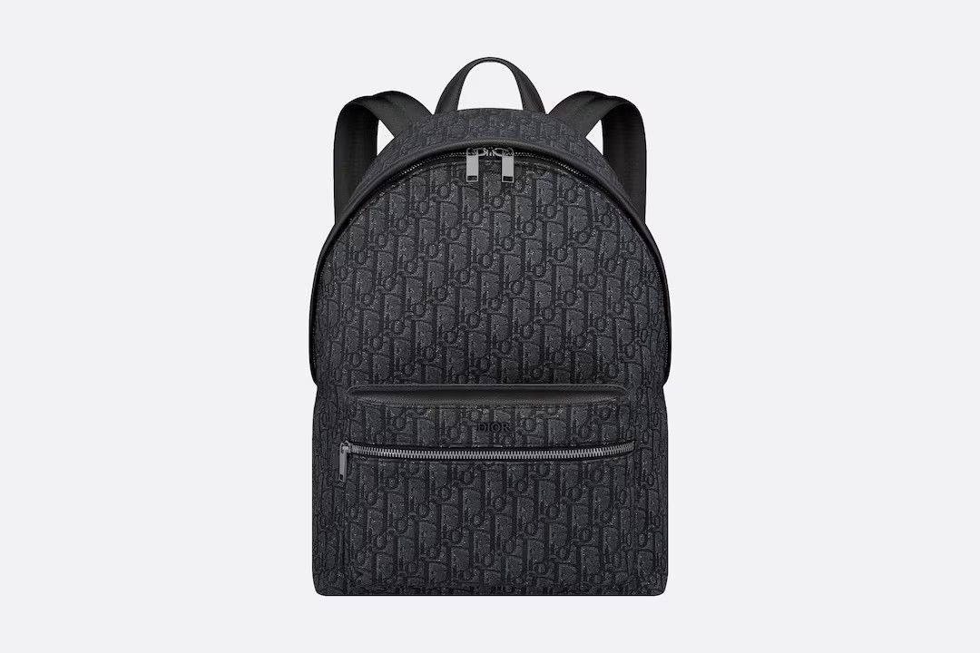 image of Dior Backpack Oblique Buckle Logo Cd 1Voba088Yky_H00N in Black, Men's