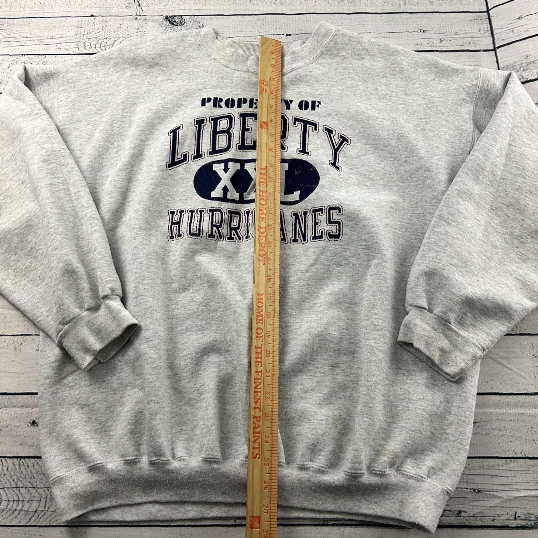 Hanes VINTAGE Hanes Liberty Hurricanes Pullover Crewneck Sweatshirt Men XL Gray Size US XXL / EU 58 / 5 - 6 Thumbnail