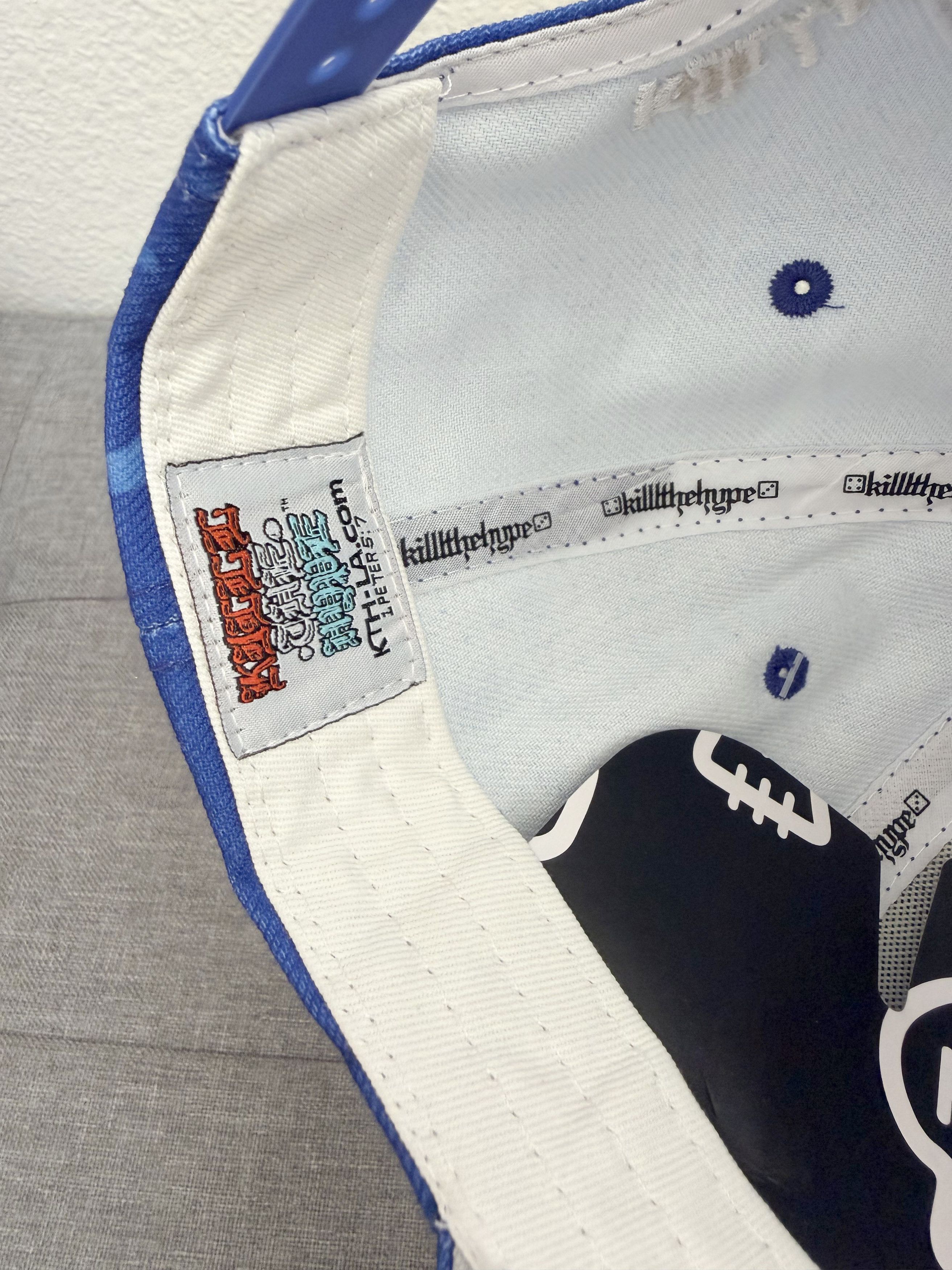 Other KTH Kill The Hype SnapBack Hat Blue Skull Print Size ONE SIZE - 5 Thumbnail