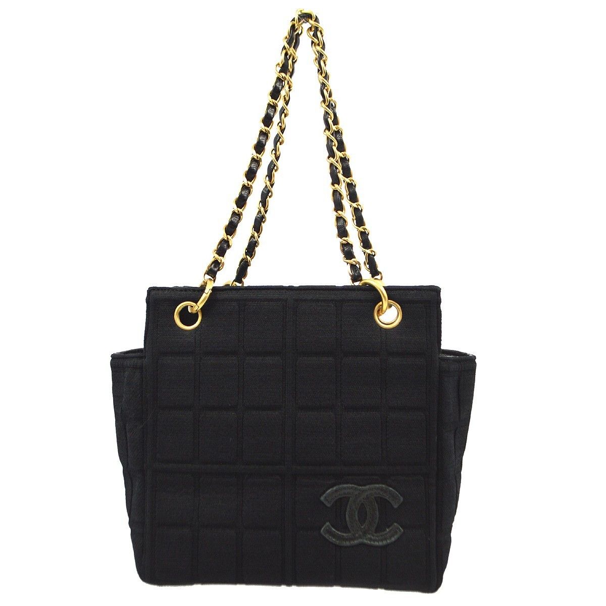 Chanel Chocolate Bar Chain Tote Quilted Jersey