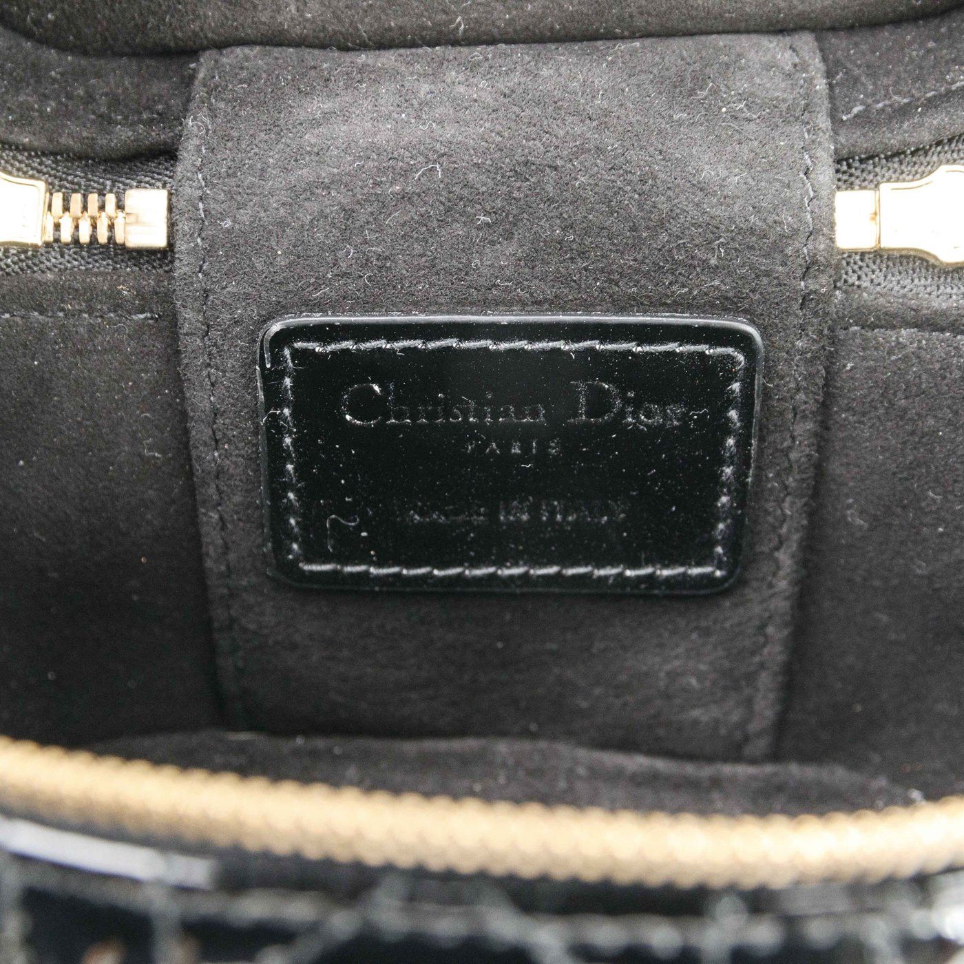 CHRISTIAN DIOR Lambskin Cannage Micro Lady Dior Vanity Case
