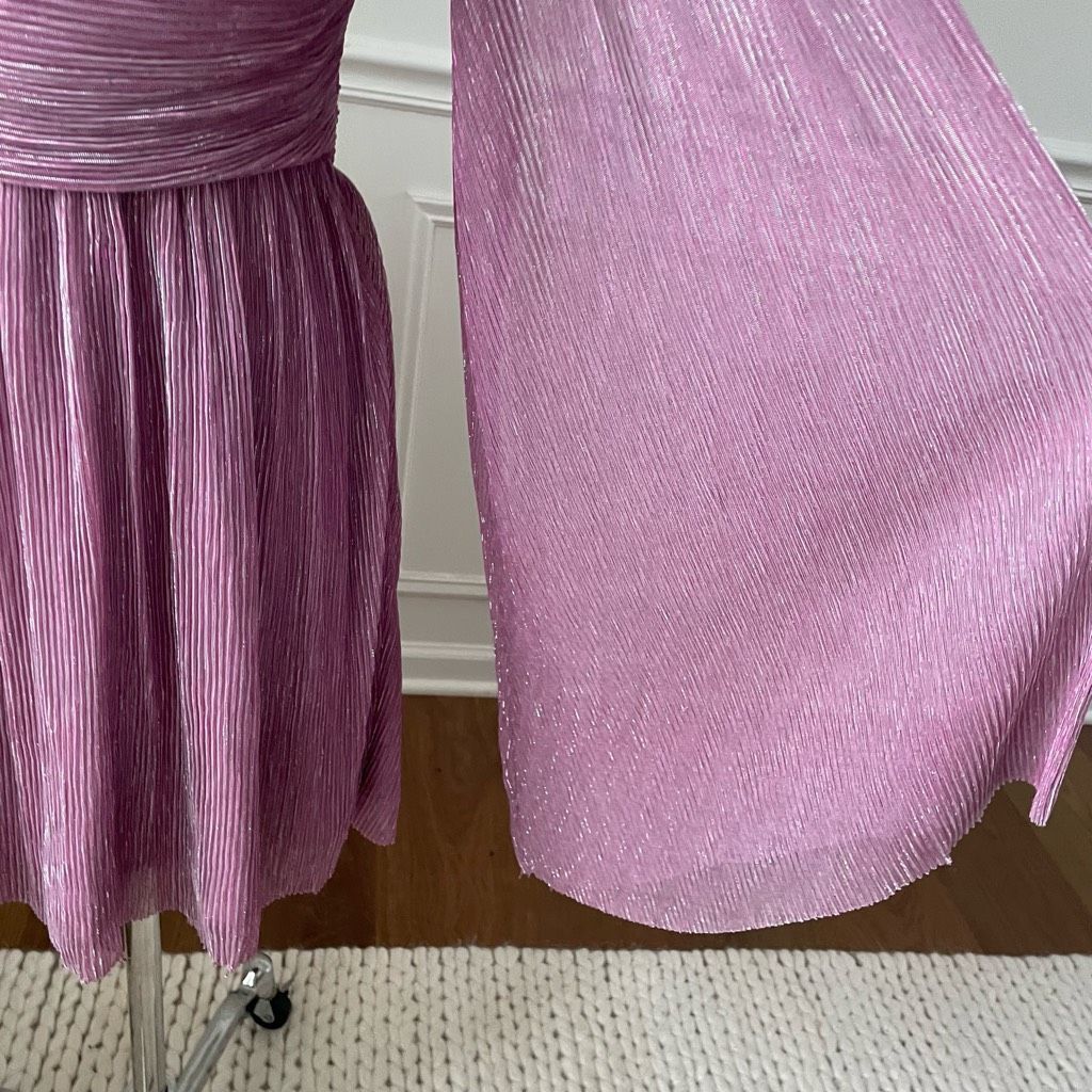 Other Amy Enjoy Life Mauve Pink Metallic Stripe Bell Sleeve Mini D Size XS / US 0-2 / IT 36-38 - 3 Thumbnail