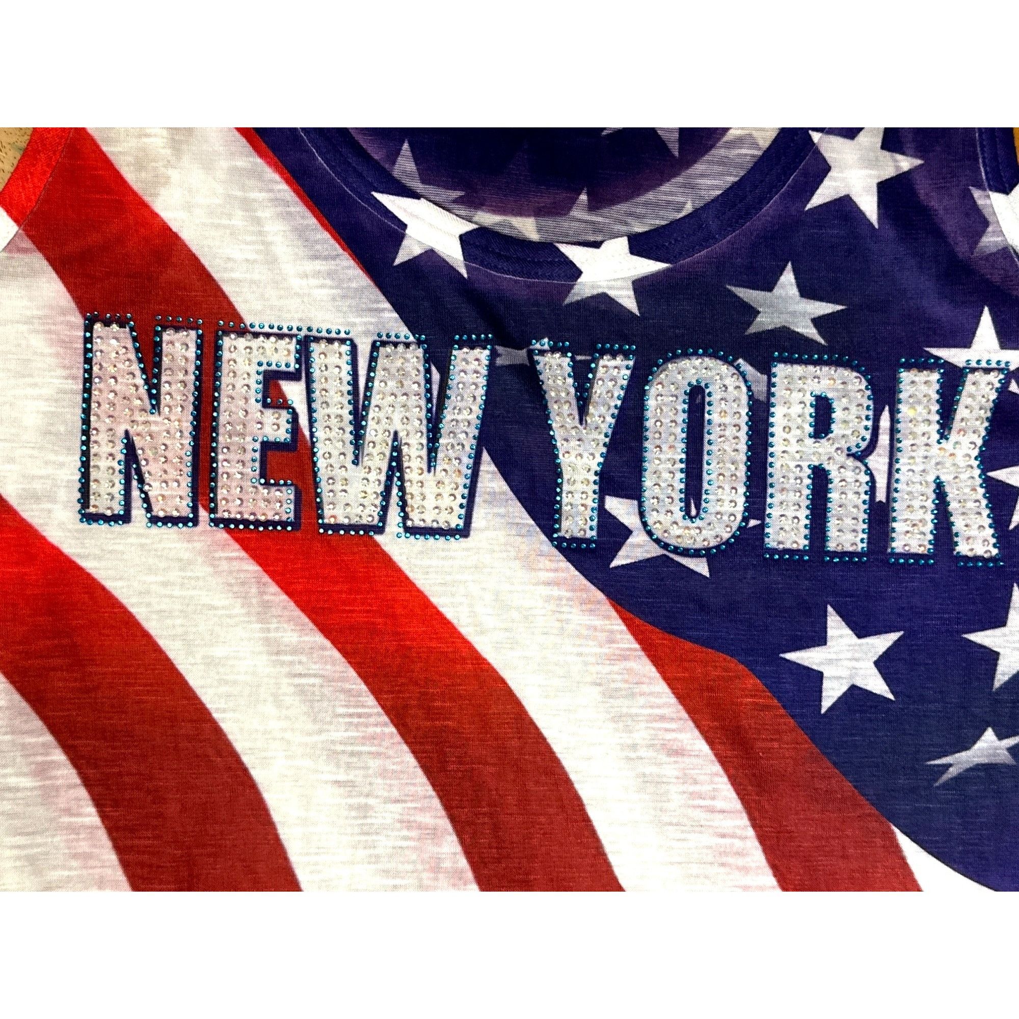 Other Sweet Gisele XLG American Flag Tank Top New York Rhinestone Size XL / US 12-14 / IT 48-50 - 9 Thumbnail