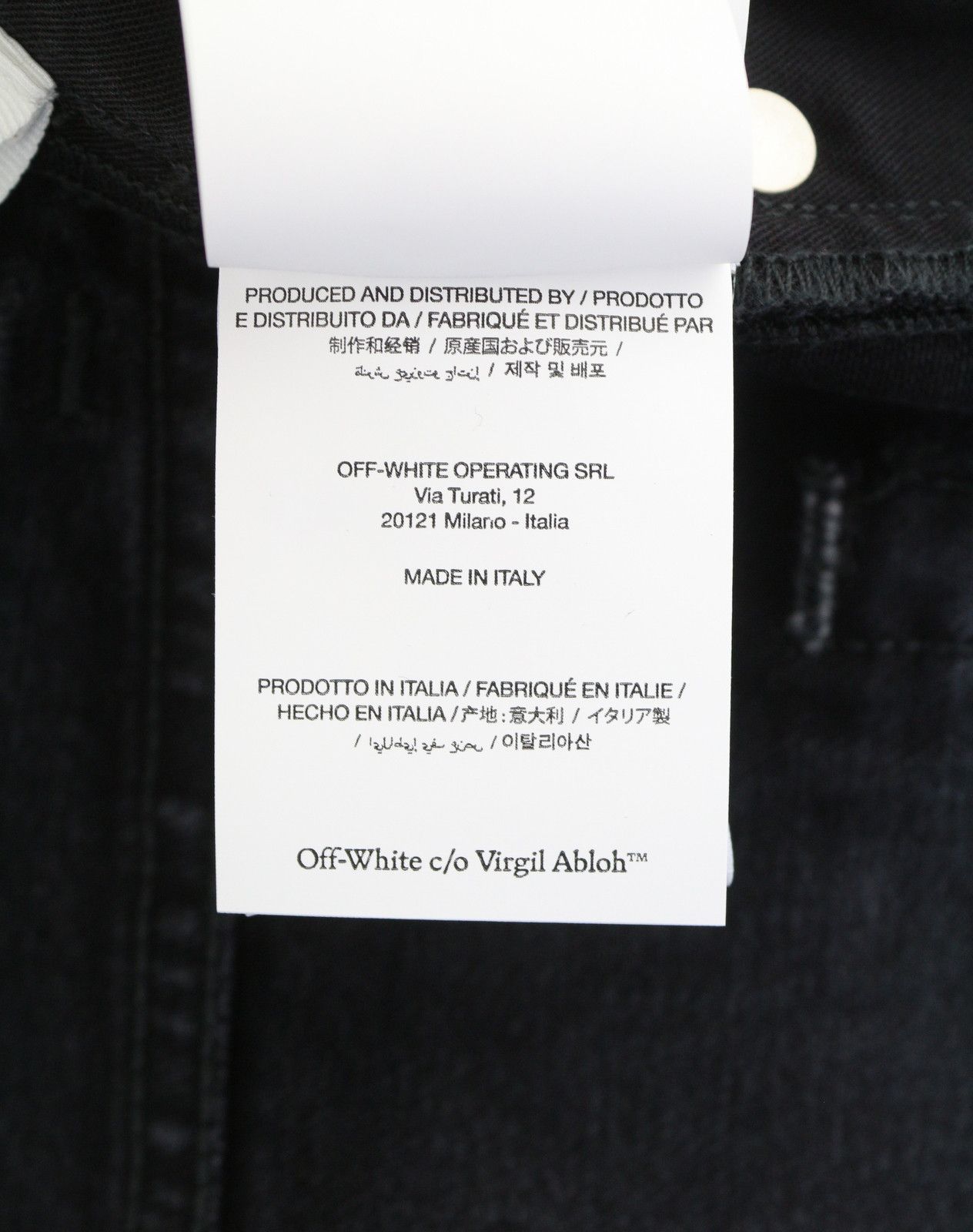 Off-White DIAG OUTL W34 Black Regular Denim Button Jeans 86812 Size US 34 / EU 50 - 11 Thumbnail