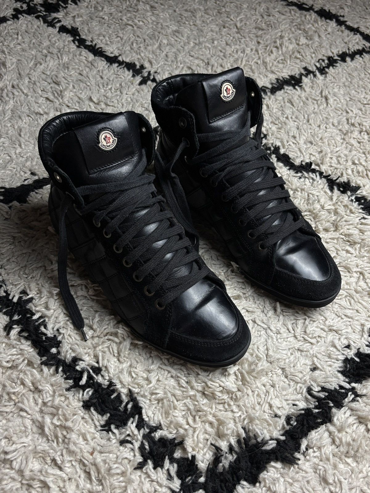 Moncler Moncler High Top Quilted Leather Shoes Sneakers Boots Size US 8 / IT 38 - 2 Thumbnail