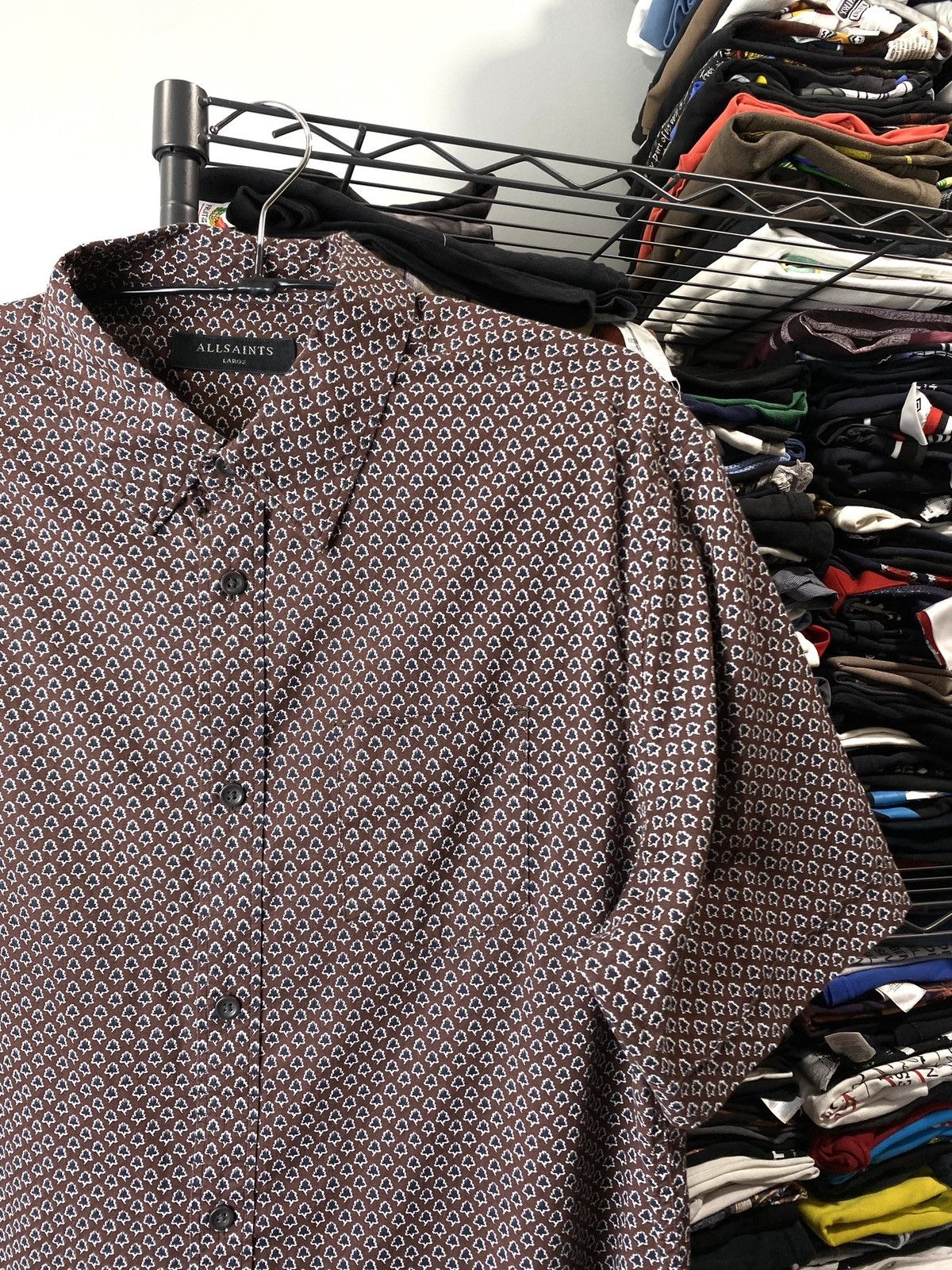 Allsaints All Saints Pattern Shirt Luxury Retro Style Size US L / EU 52-54 / 3 - 2 Thumbnail