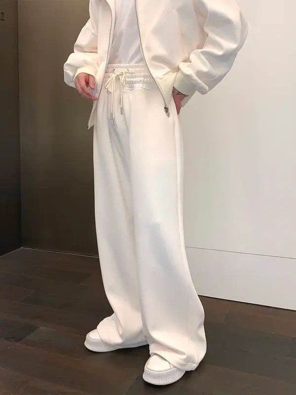 VIBE White Stacked Pleated Sweatpants Size US 32 / EU 48 - 8 Thumbnail