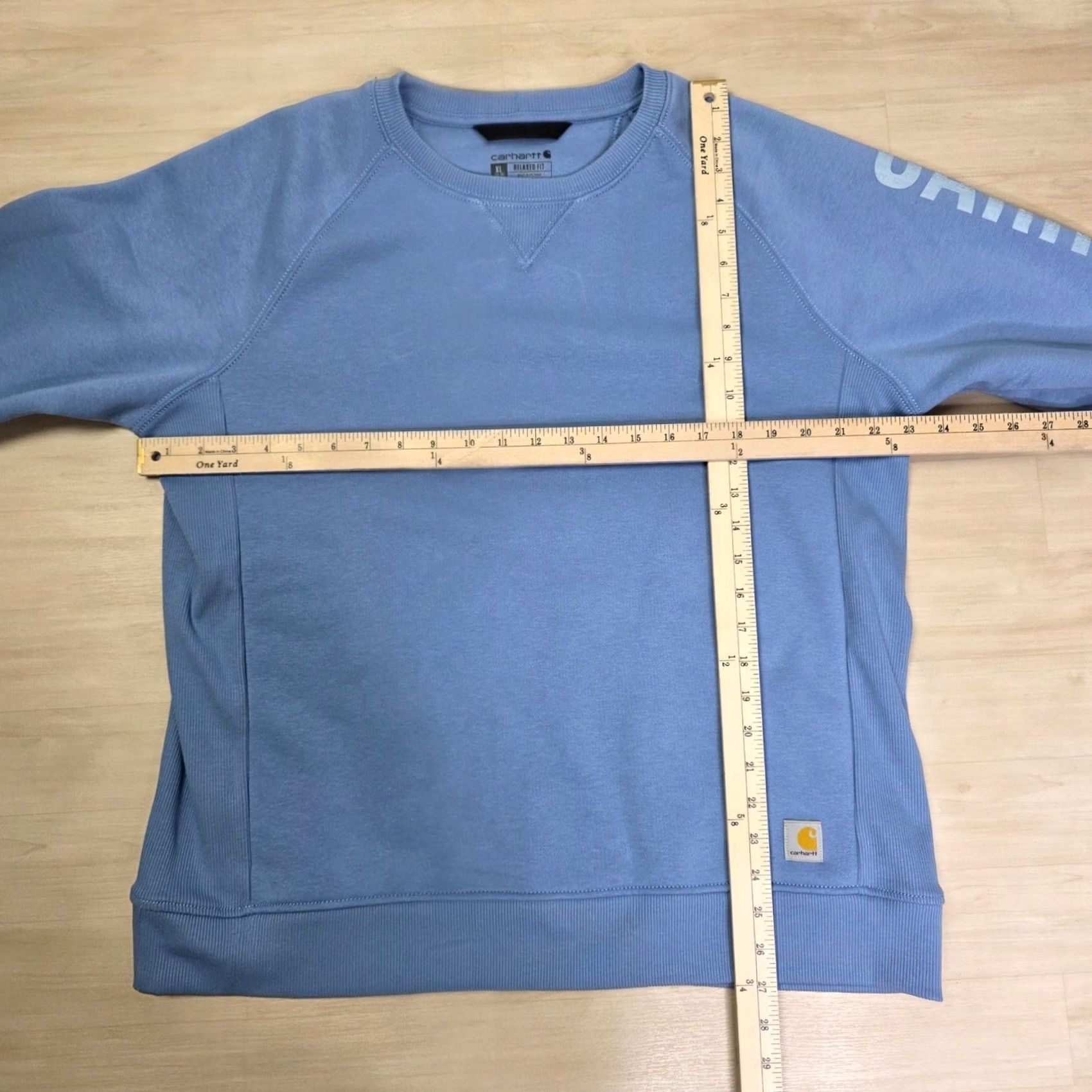 Carhartt Carhartt Relaxed Fit Crewneck Sweatshirt Light Blue Logo XL Sleeve Raglan Pullover Casual Workwear Activewear Unisex Adults Mens Womens Size XL / US 12-14 / IT 48-50 - 4 Thumbnail