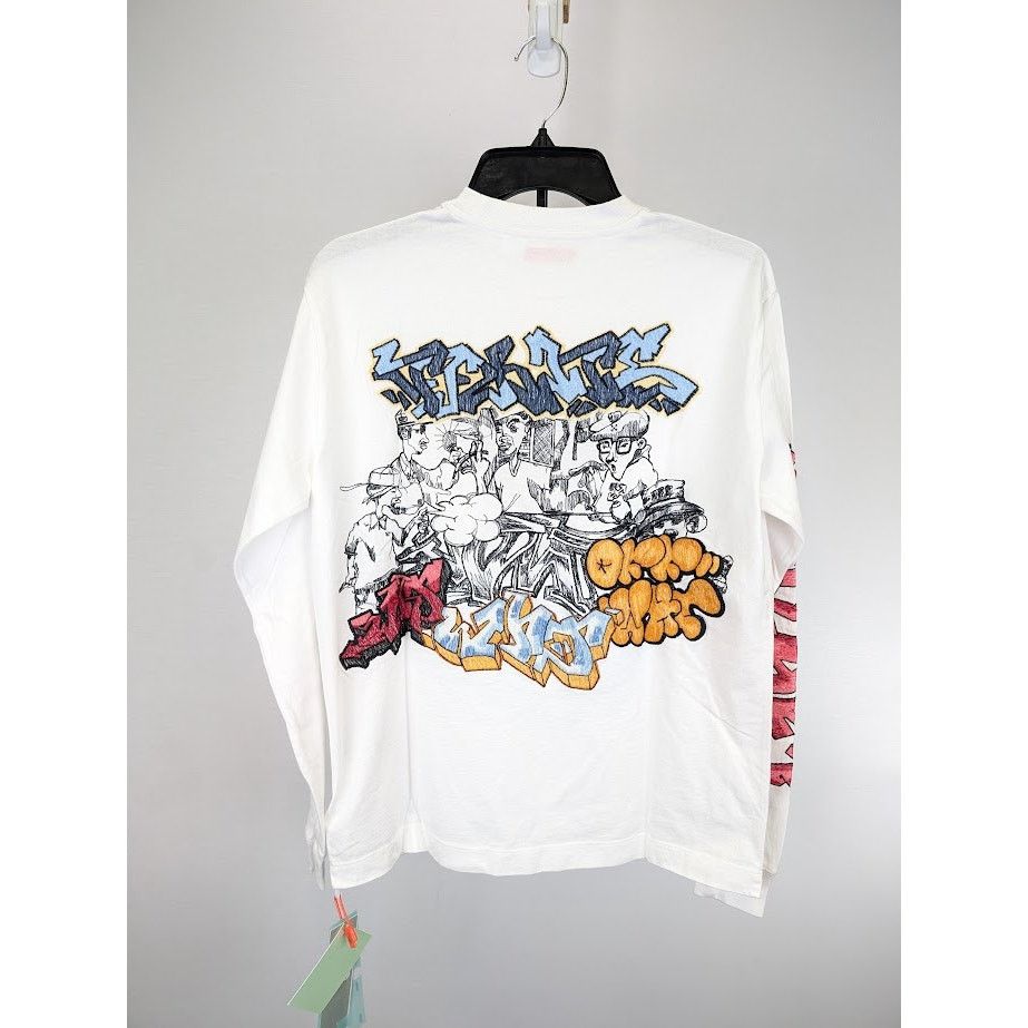 Off-White o1rshd1 Graff Pup Skate Long Sleeve T-Shirt in White Size US M / EU 48-50 / 2 - 13 Thumbnail