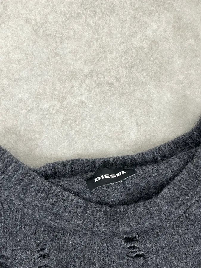 Diesel Diesel Grey Ripped Distressed Sweater Size US S / EU 44-46 / 1 - 7 Thumbnail