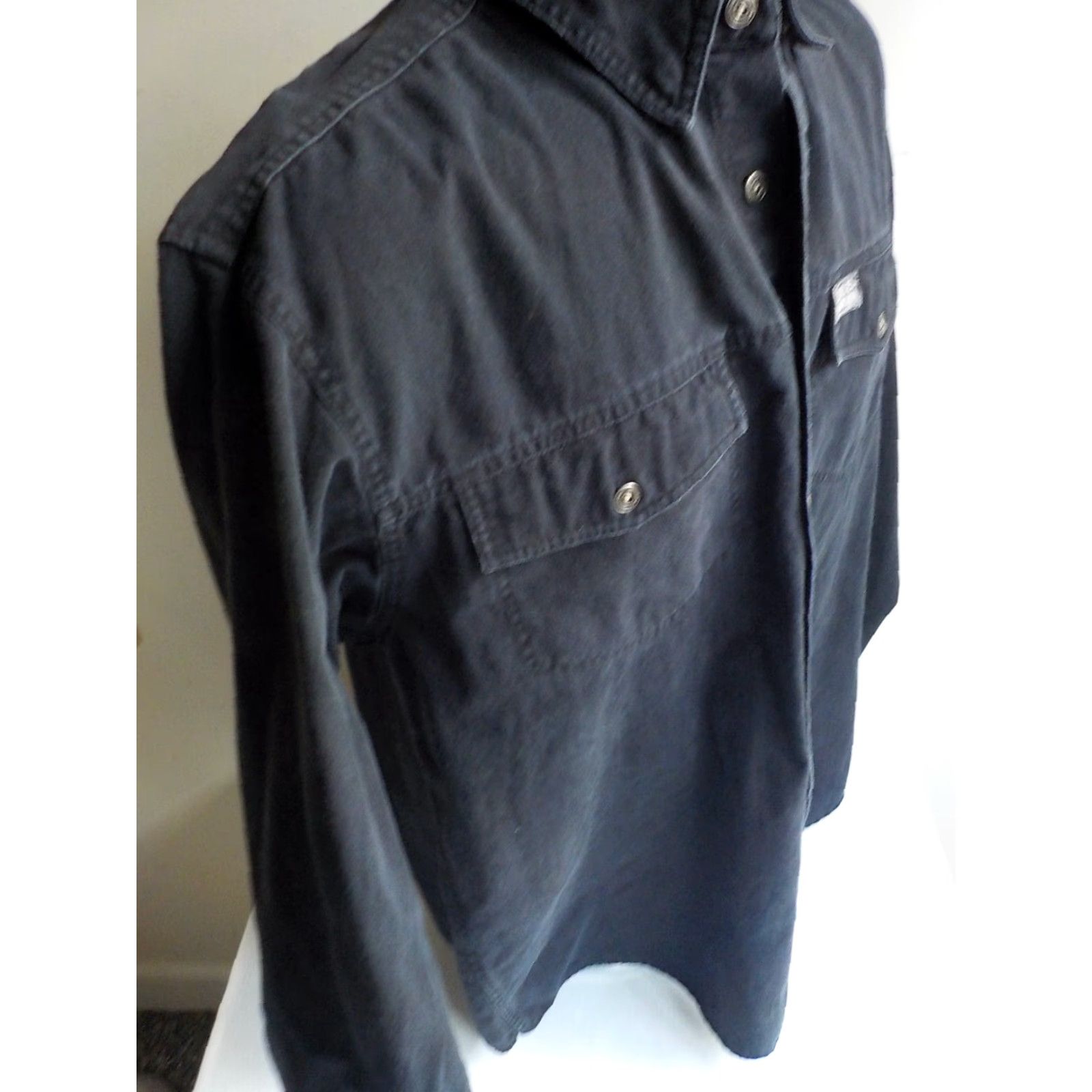 Harley Davidson VINTAGE Harley-Davidson Shirt Denim Long Sleeve Button-Front Off Black 2 Pocket 100% Cotton L Mens Size US L / EU 52-54 / 3 - 4 Thumbnail