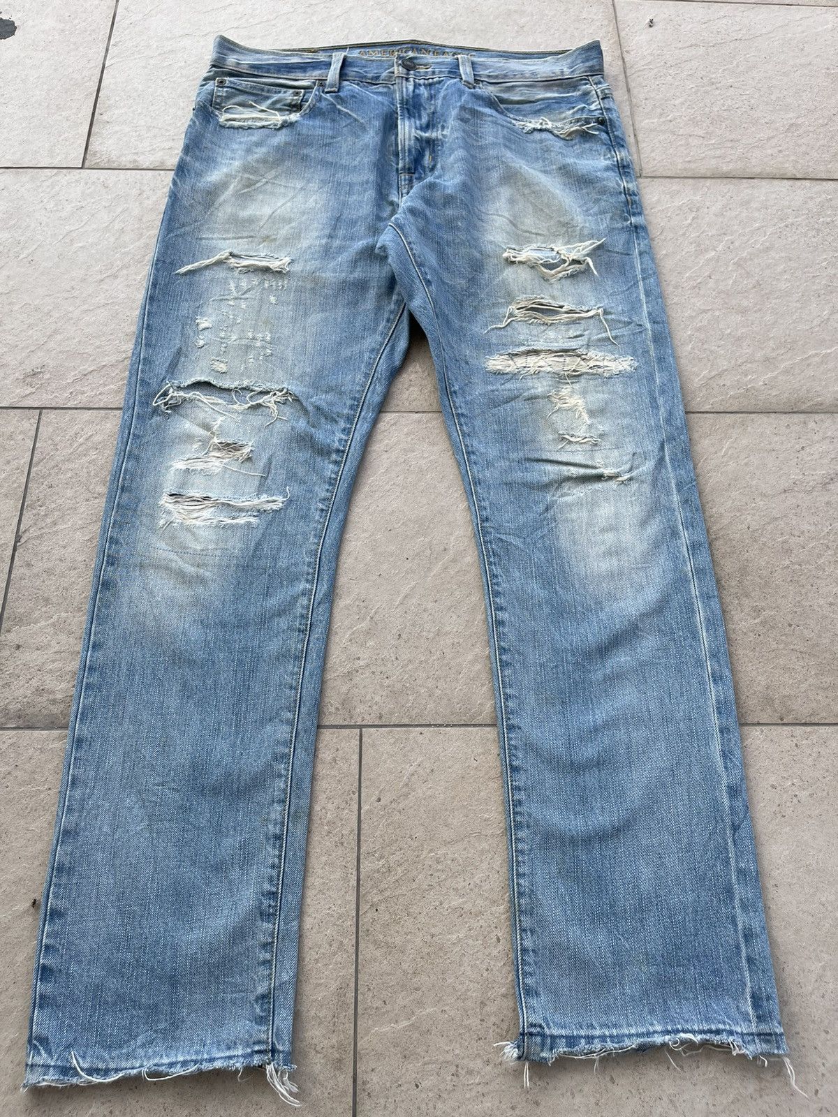 Japanese Brand 🔥 Japanese Brand American Eagle Distressed Denim W34" Size US 34 / EU 50 - 4 Thumbnail