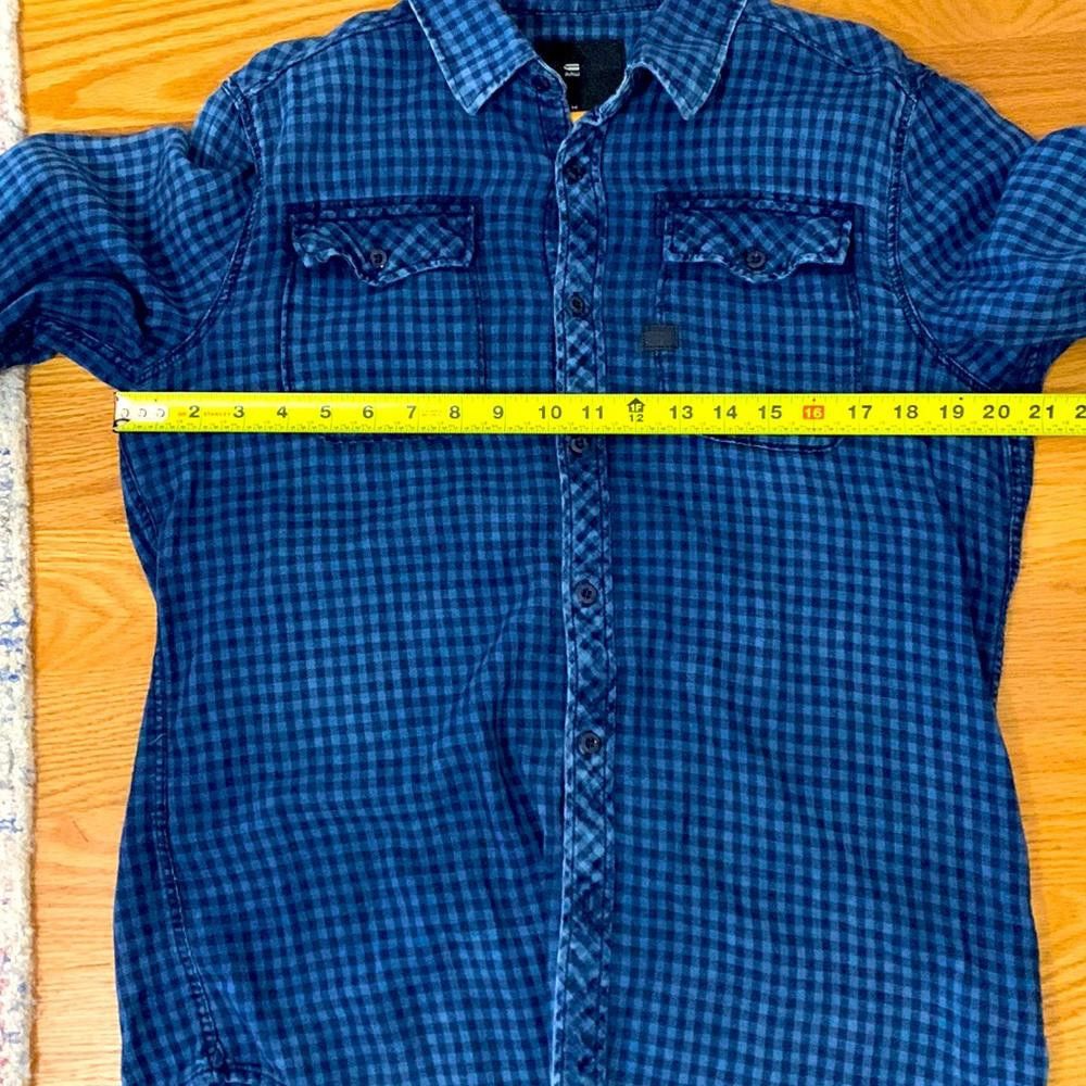 Designer G-Star RAW - Over-Dyed Gingham Shirt - M - 100% Cotton Size US M / EU 48-50 / 2 - 5 Thumbnail