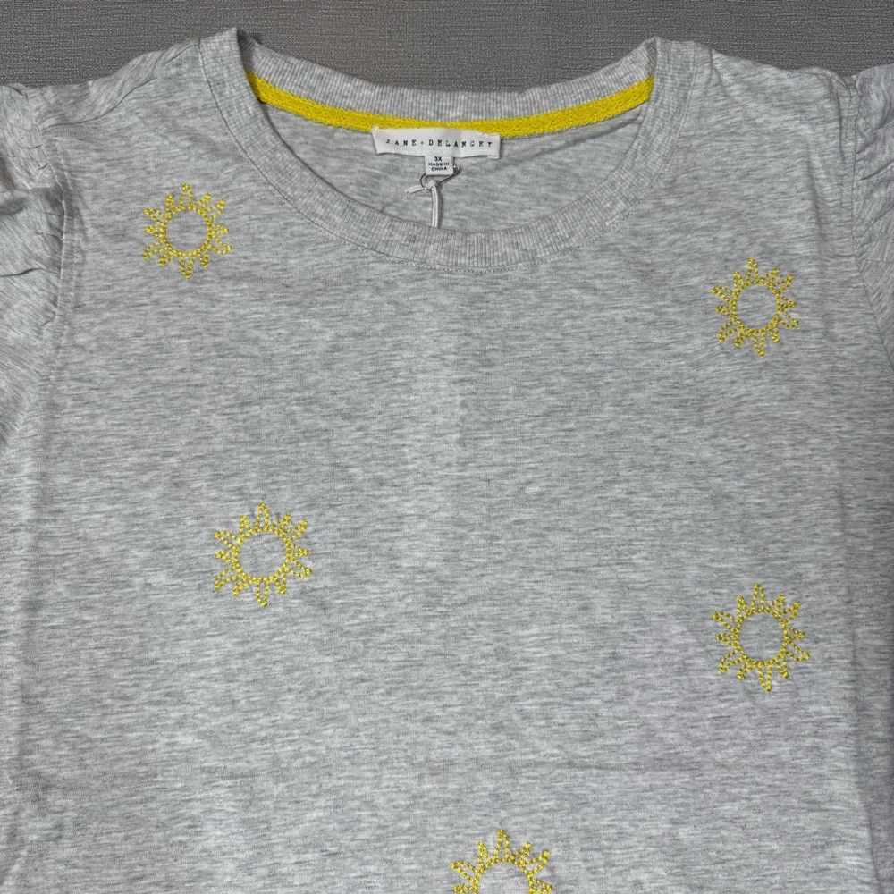 Other NWT New JANE And DELANCEY Embroidered Sun Grey Short Sleeve Size XXL / US 16-18 / IT 52-54 - 4 Thumbnail