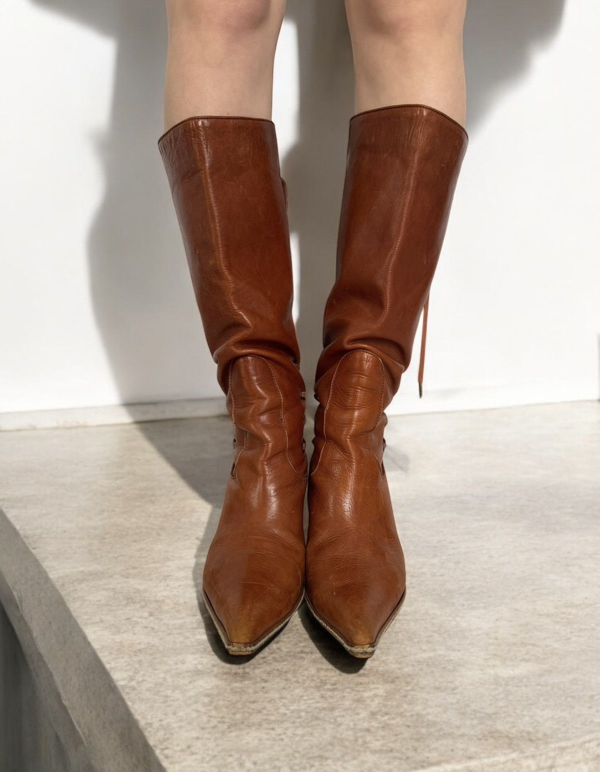 Dries Van Noten Dries Van Noten Vintage Lace Up Knee High Leather Boots Size US 7 / IT 37 - 4 Thumbnail