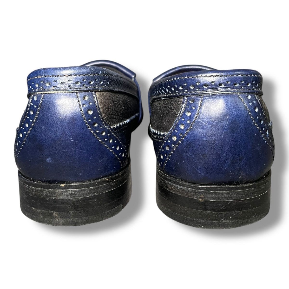 Yuketen VINTAGE Yuketen Kiltie Two-tone Blue/Black Leather Loafers Size US 10 / EU 43 - 8 Thumbnail