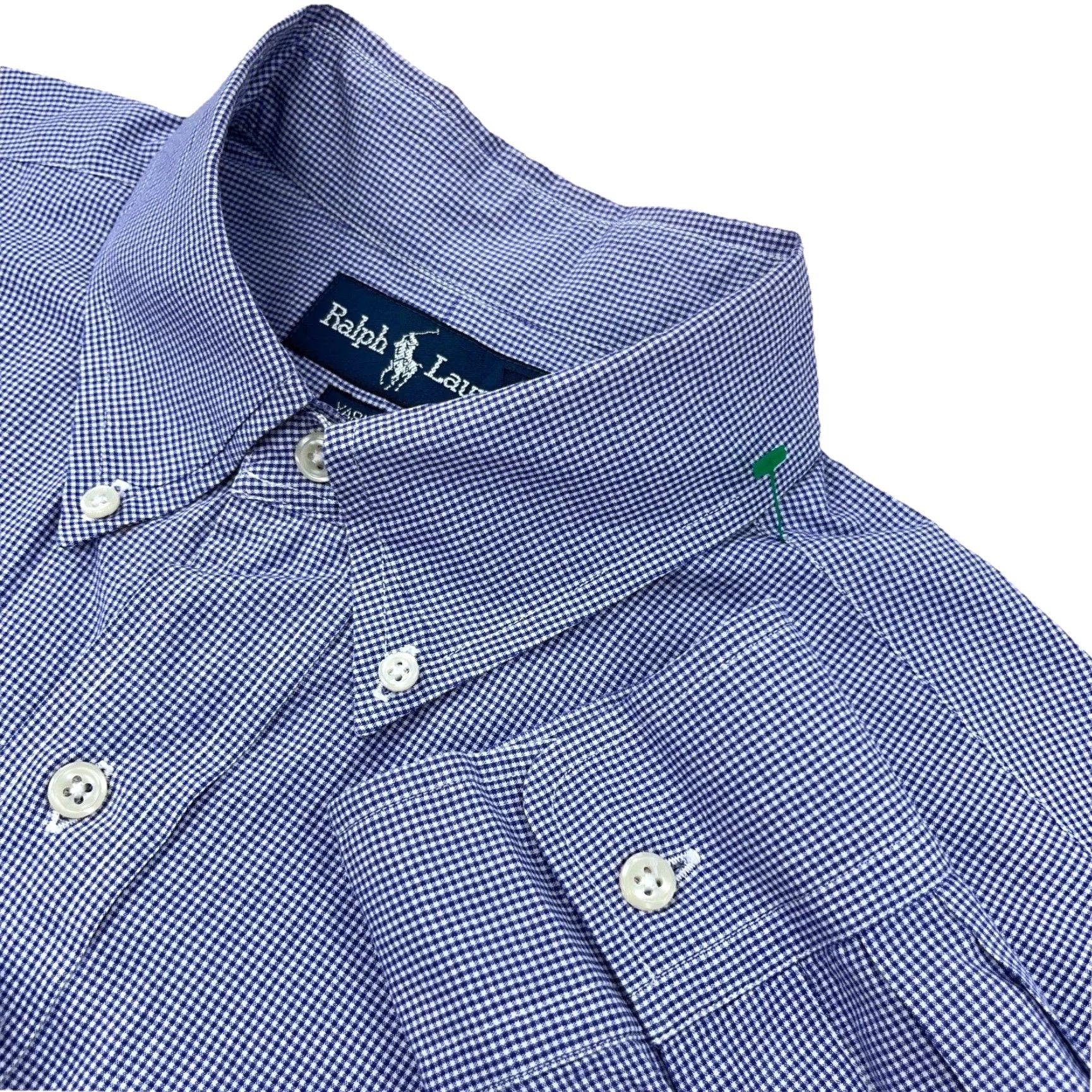 Ralph Lauren Ralph Lauren Shirt Men 16 33 Blue Button Up Yarmouth Mini Check Size 42R - 3 Thumbnail
