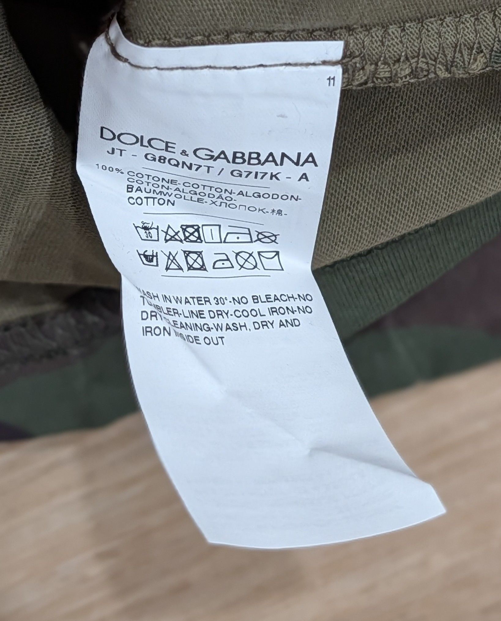 Dolce & Gabbana Dolce Gabbana Logo Camo Stripe T-Shirt Military Medium Size US M / EU 48-50 / 2 - 5 Thumbnail
