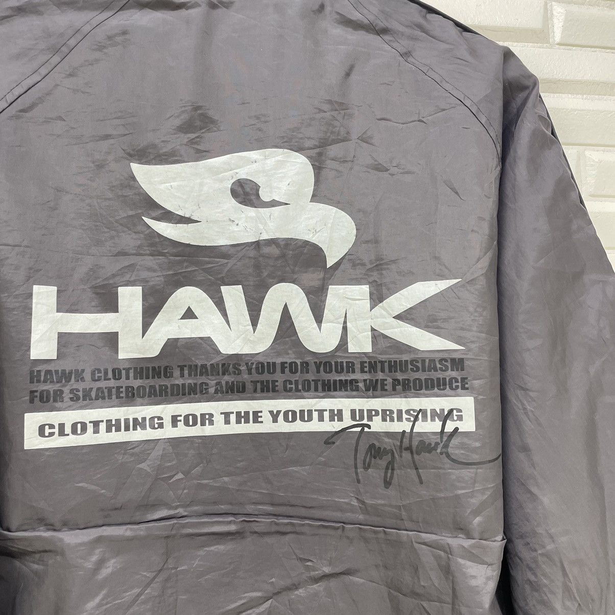 Tony Hawk Vtg Skateboarding Tony Hawk Side Tape Light Jacket Size US L / EU 52-54 / 3 - 11 Thumbnail